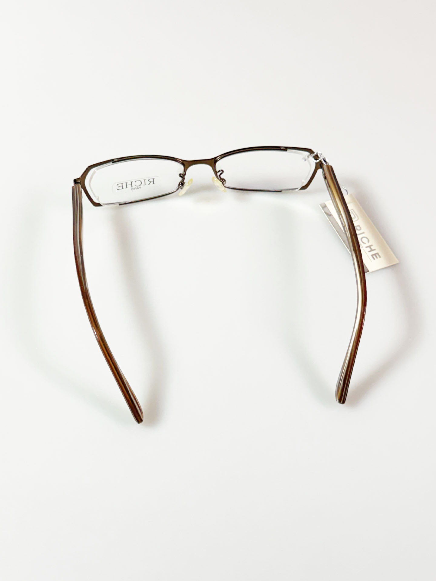 RICHE Paris Slim Square Metal Frame Glasses