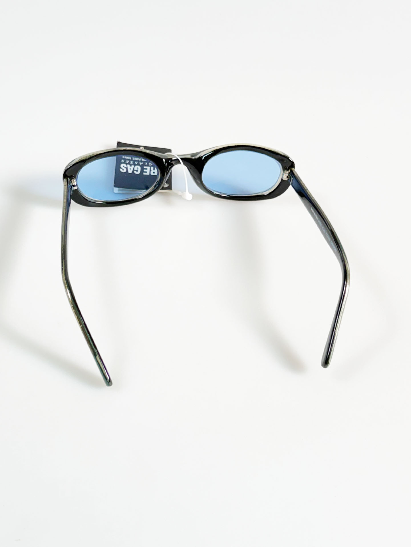 90's FIRE GAS Teal Blue Bold Oval Tint Sunglasses