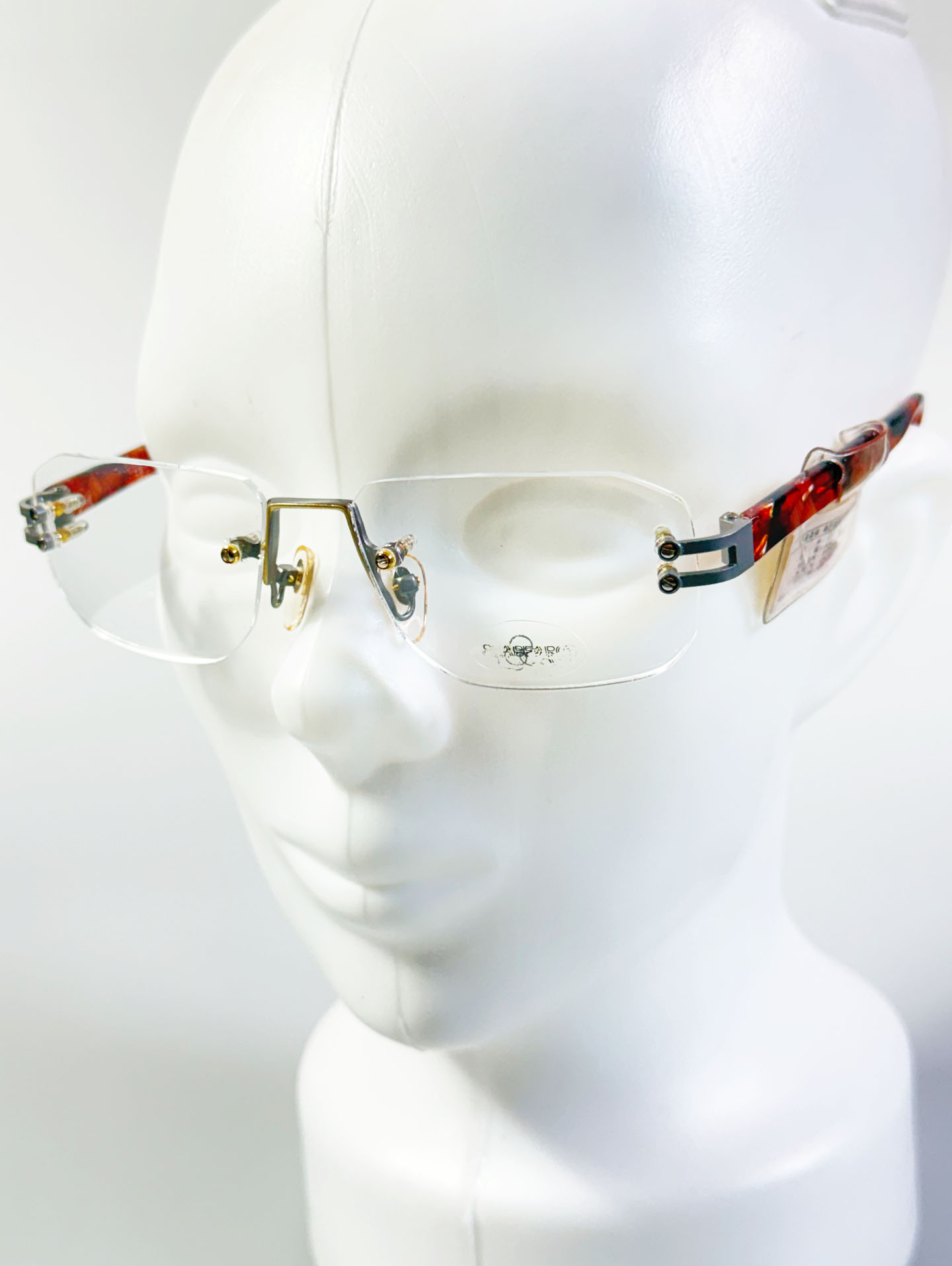 REABEARO Silver Rimless Square Metal Frame Glasses