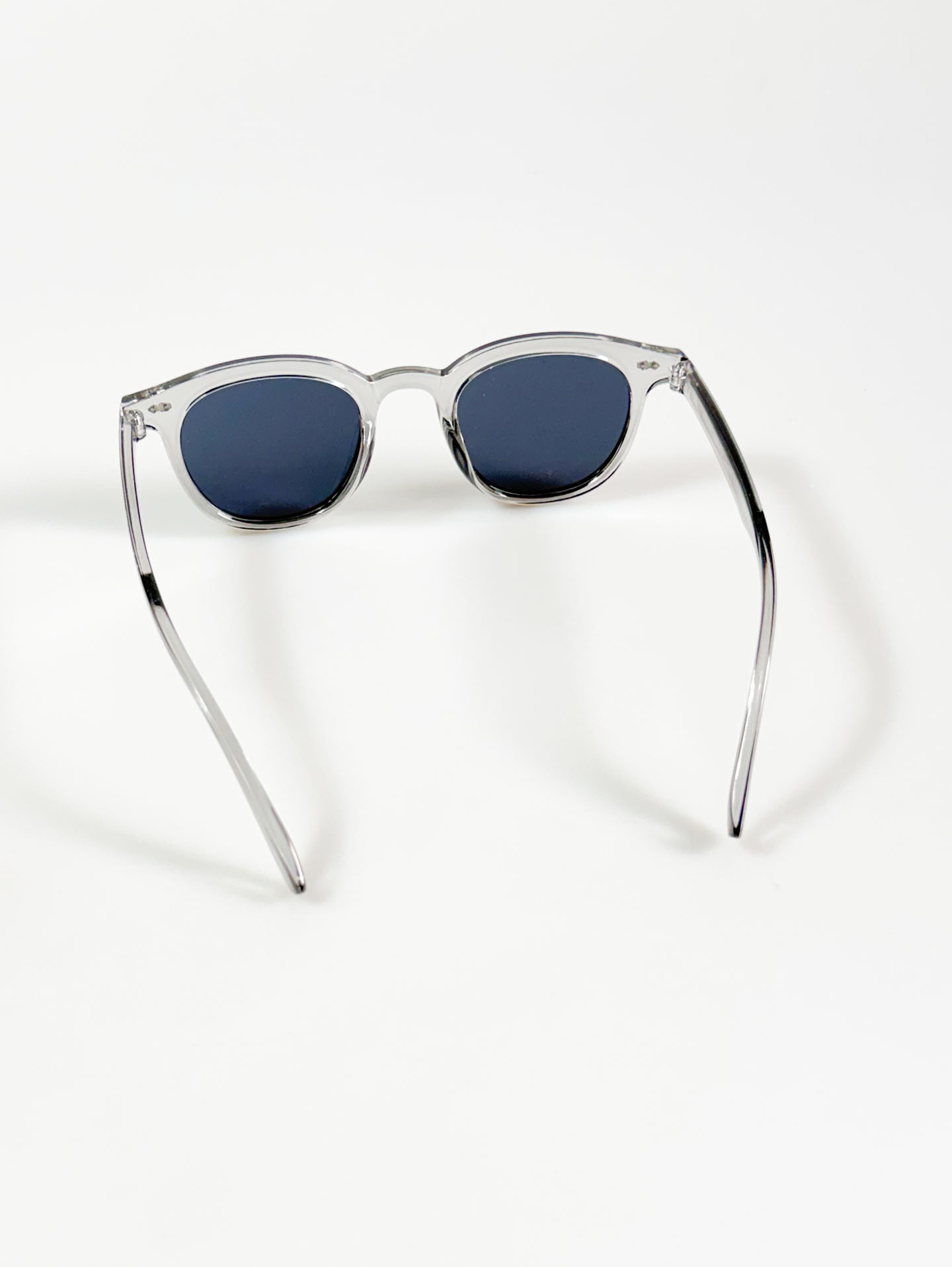 Clear Smoke Grey Rounded Square Frame Sunglasses