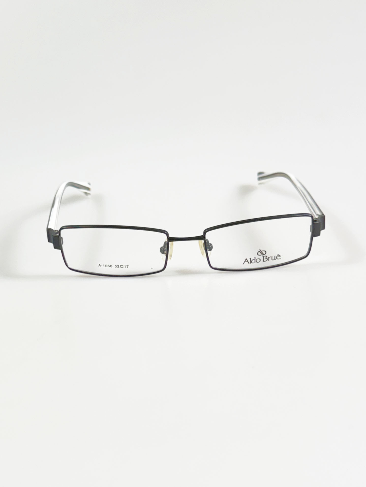 Aldo Brue Black Slim Square Metal Glasses