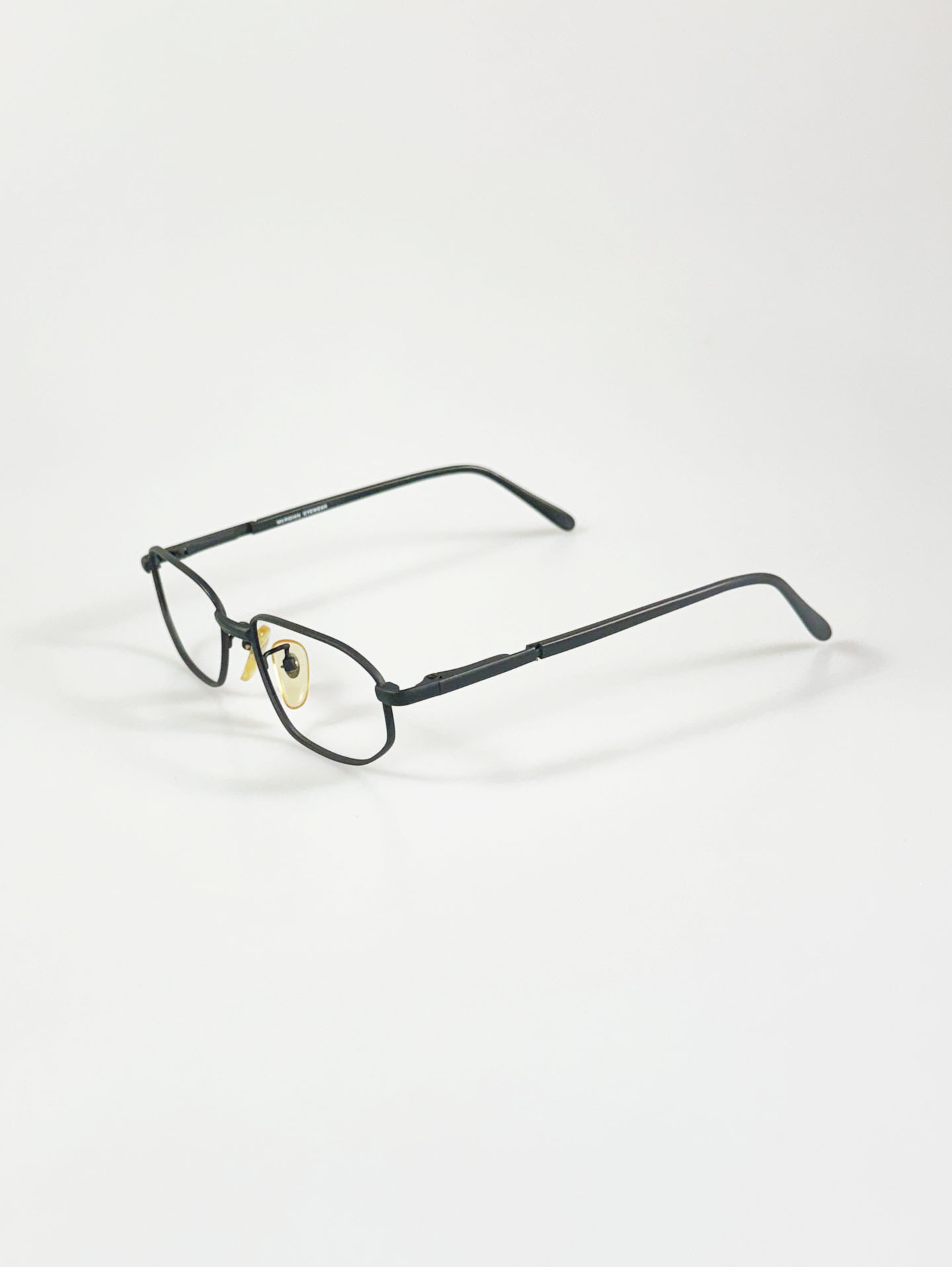 Meridian Matt Black Slim Square Metal Glasses
