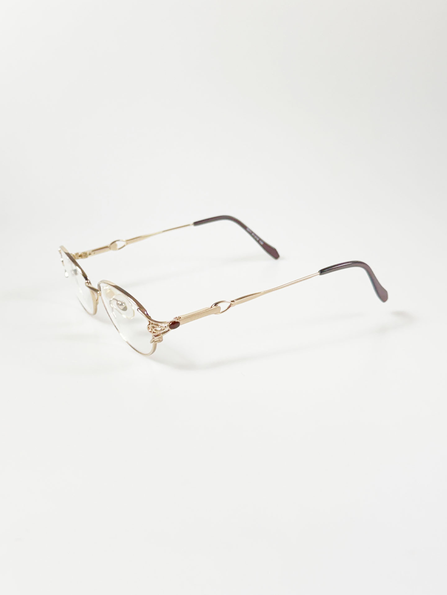 Gold Metal Slim Oval Frame Glasses