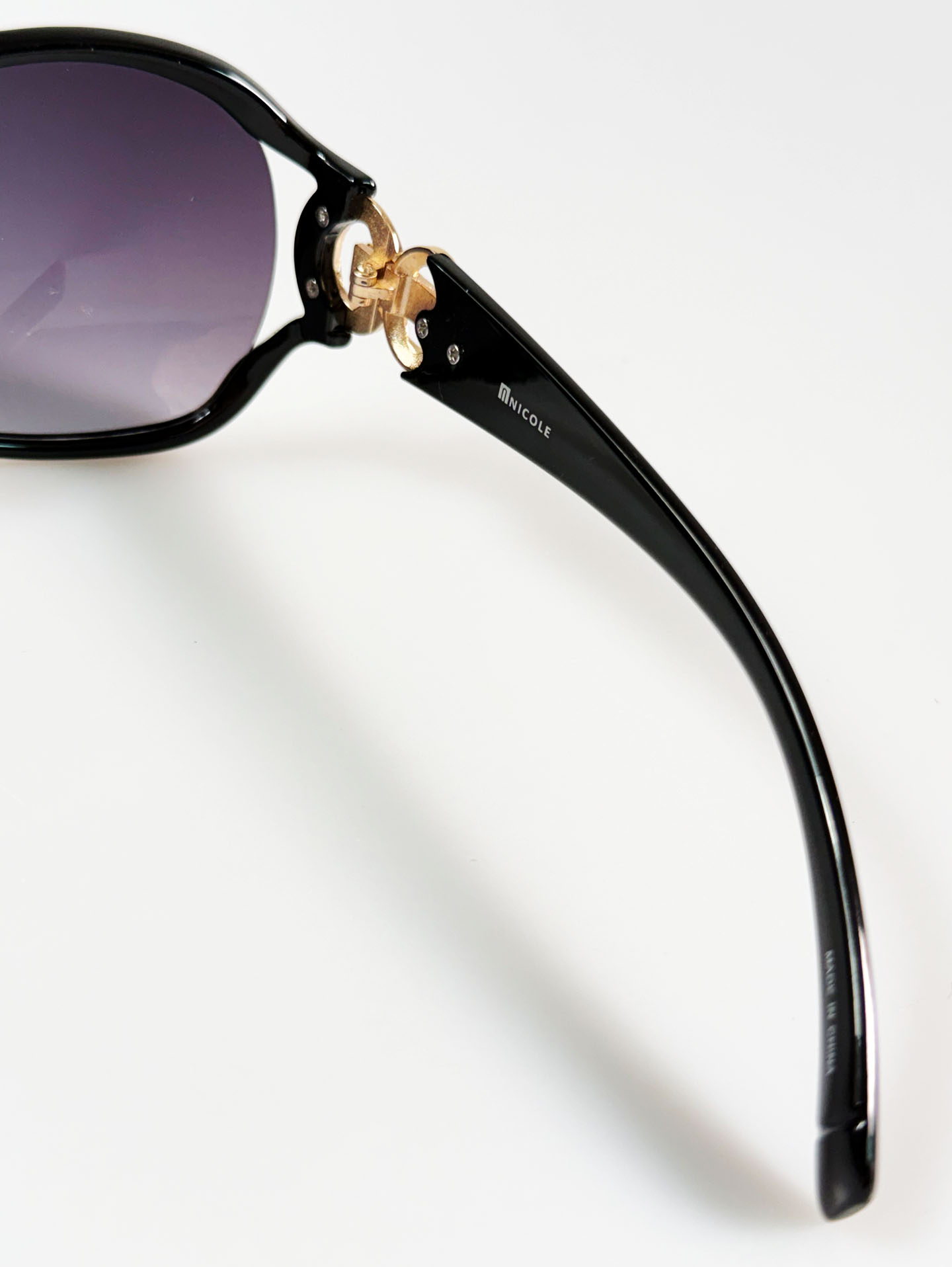 NICOLE Black Oversized Square Frame Sunglasses