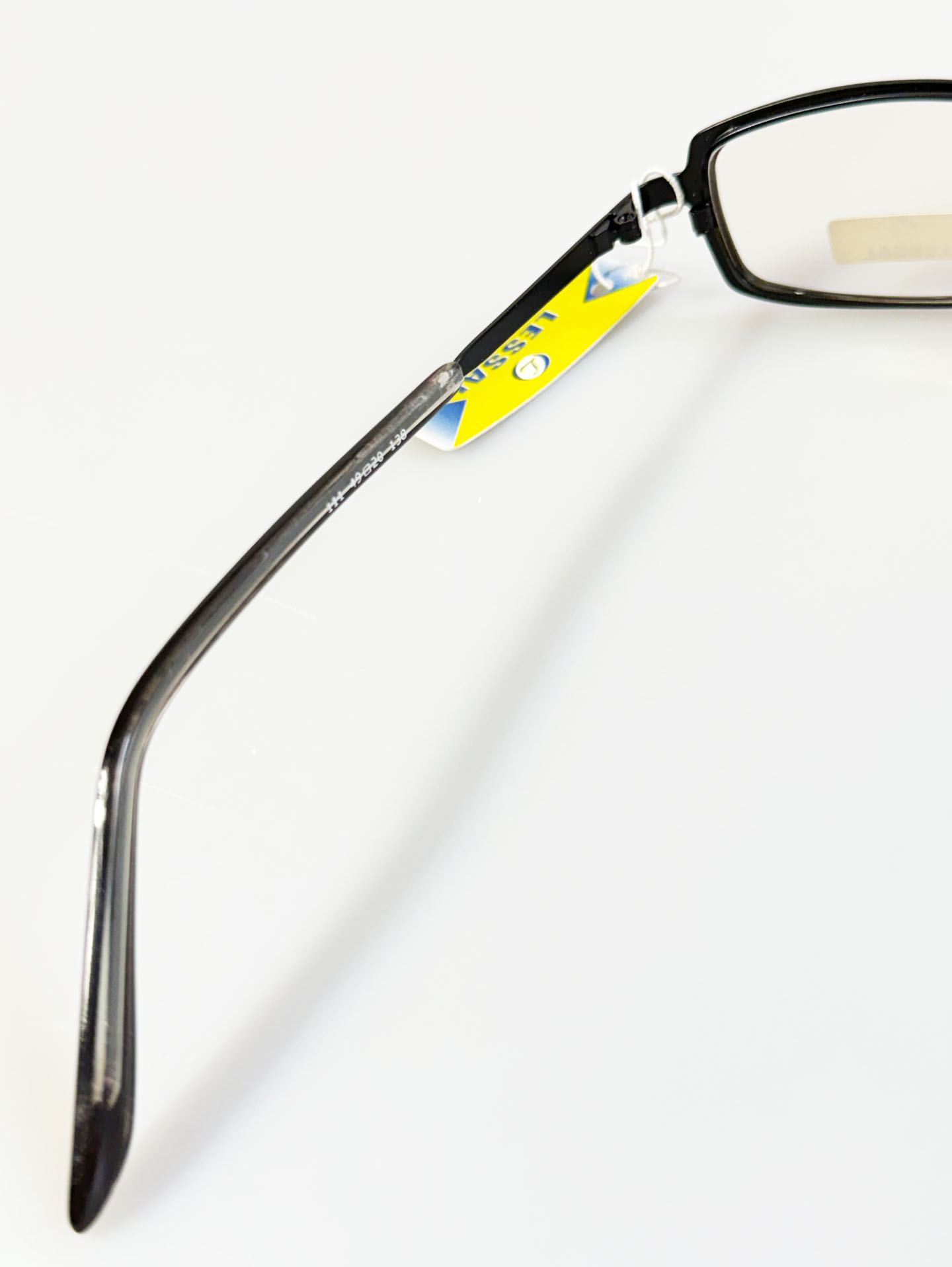 LESSAL Black Slim Square Metal Frame Glasses