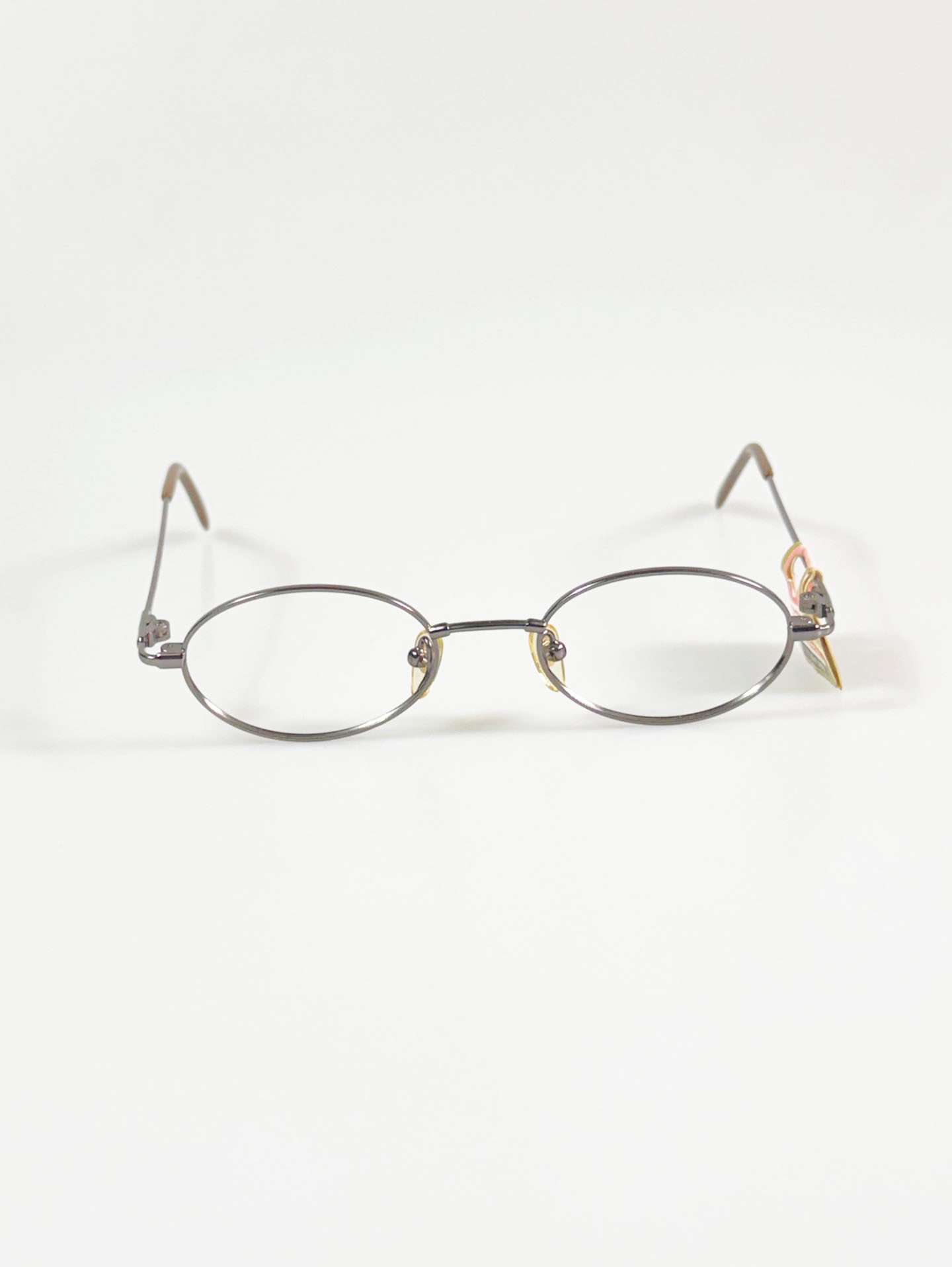 90’s TORTOISE Gunmetal Slim Oval Frame Glasses