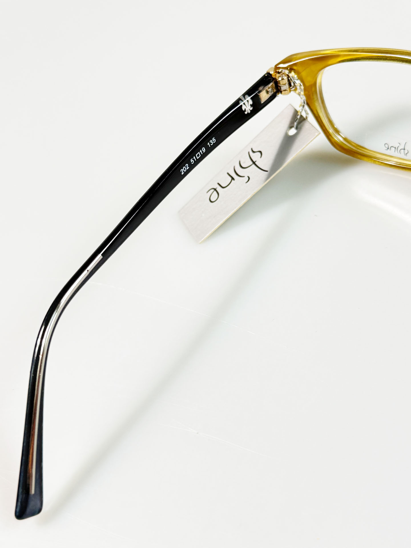 SHINE Epoxy Black Two-Tone Square Horn-Rim Frame Glasses