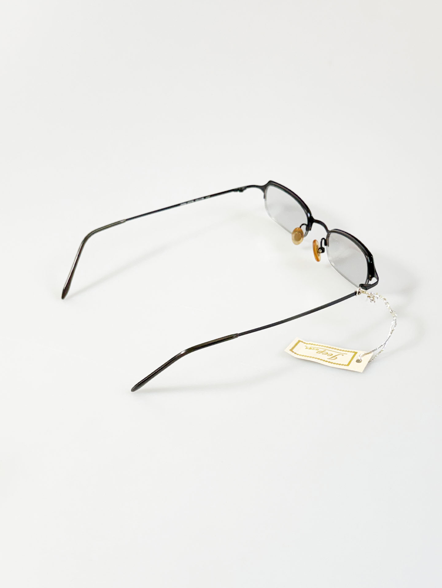 JEEP Black Slim Squuare Semi-Rimless Metal Frame Glasses