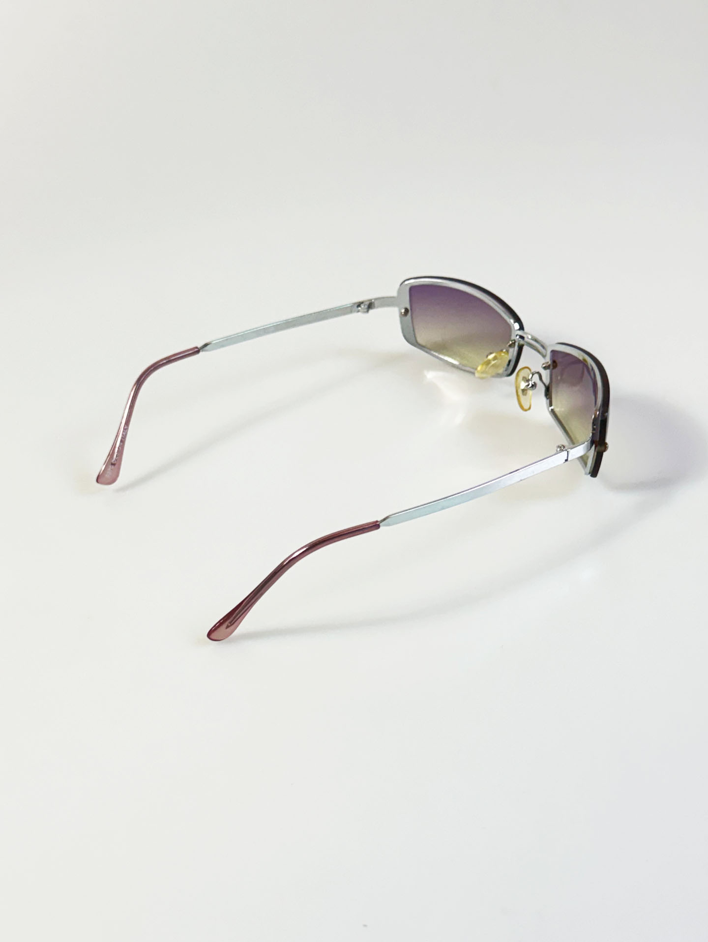 Rimless Square Metal Frame Tint Sunglasses