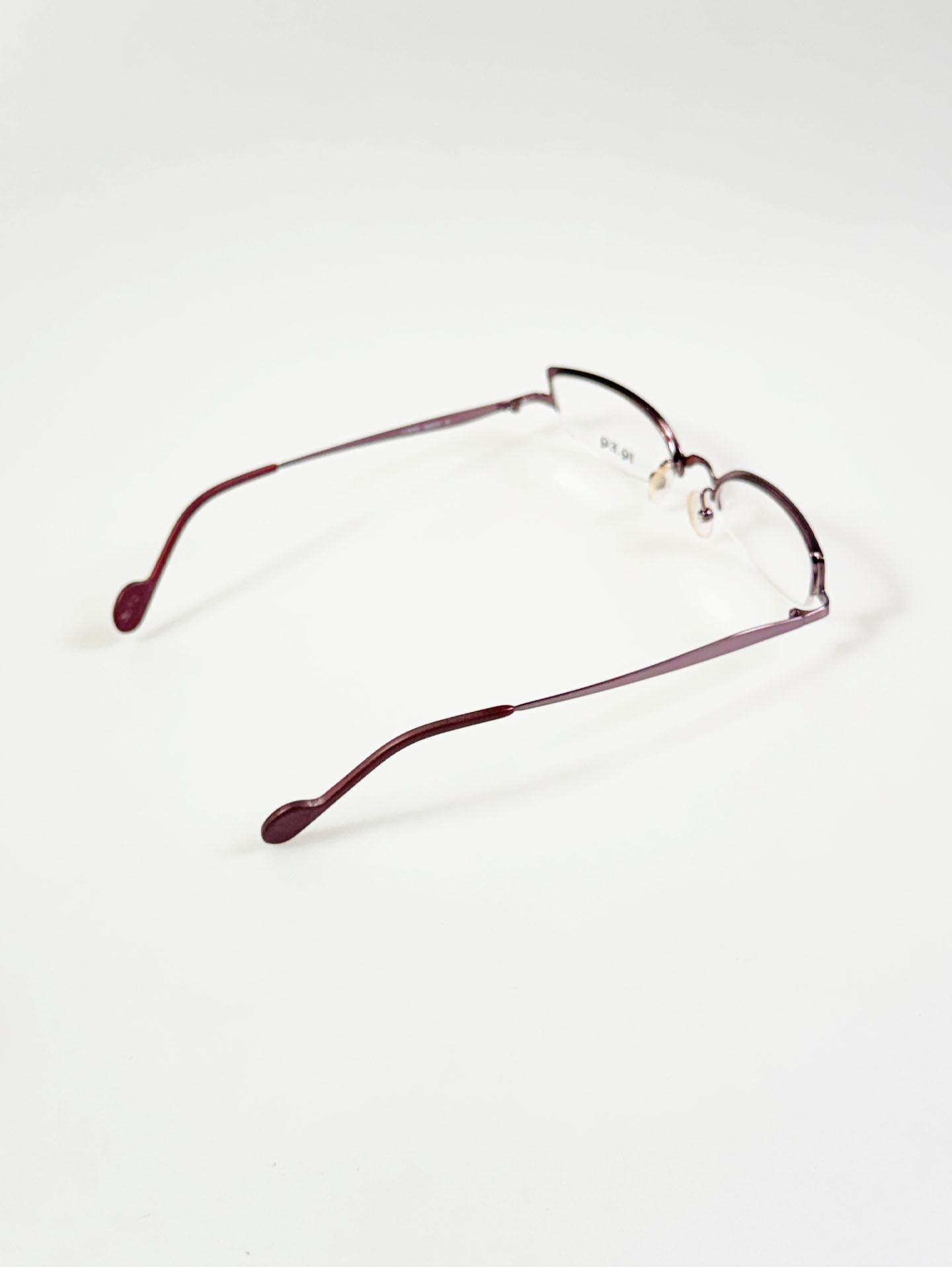 IQ.EQ Purple Semi-Cat Eye Half-Rim Metal Frame Glasses