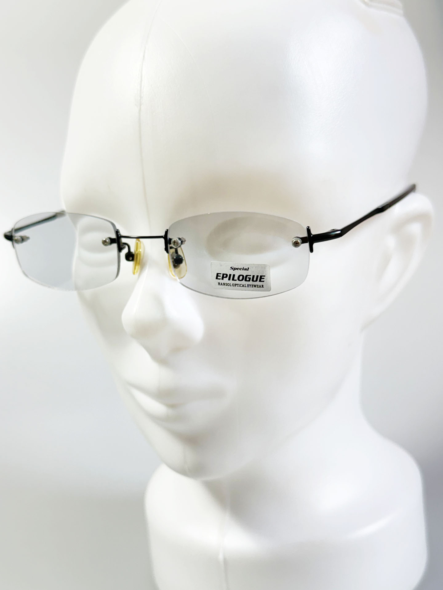 EPILOGUE Black Rimless Square Metal Frame Glasses