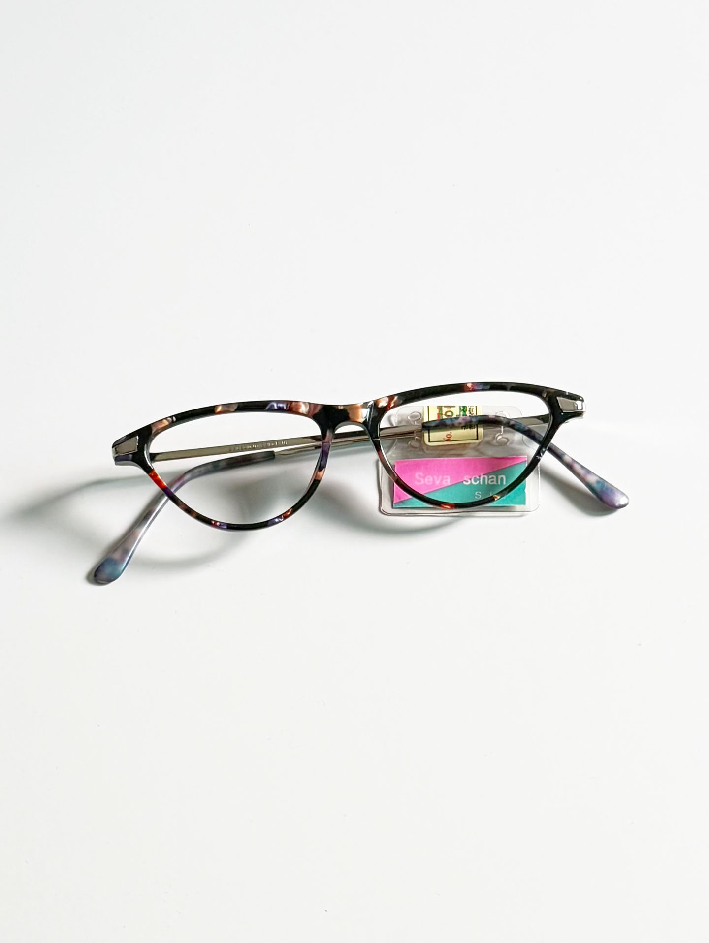 90's SEVA SCHAN Cat-Eye Horn-Rim Frame Glasses