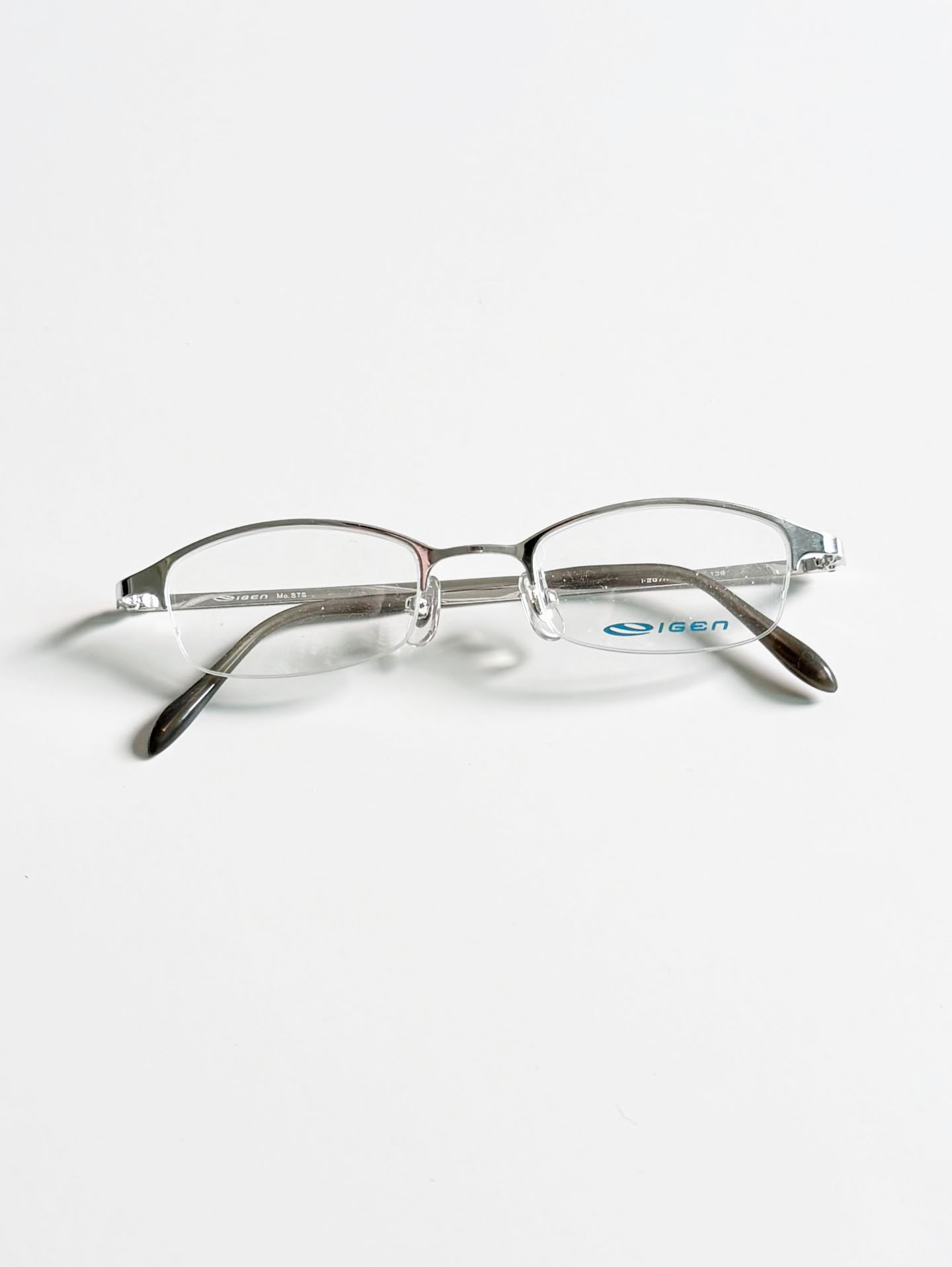 IGEN Silver Square Half-Rim Metal Frame Glasses