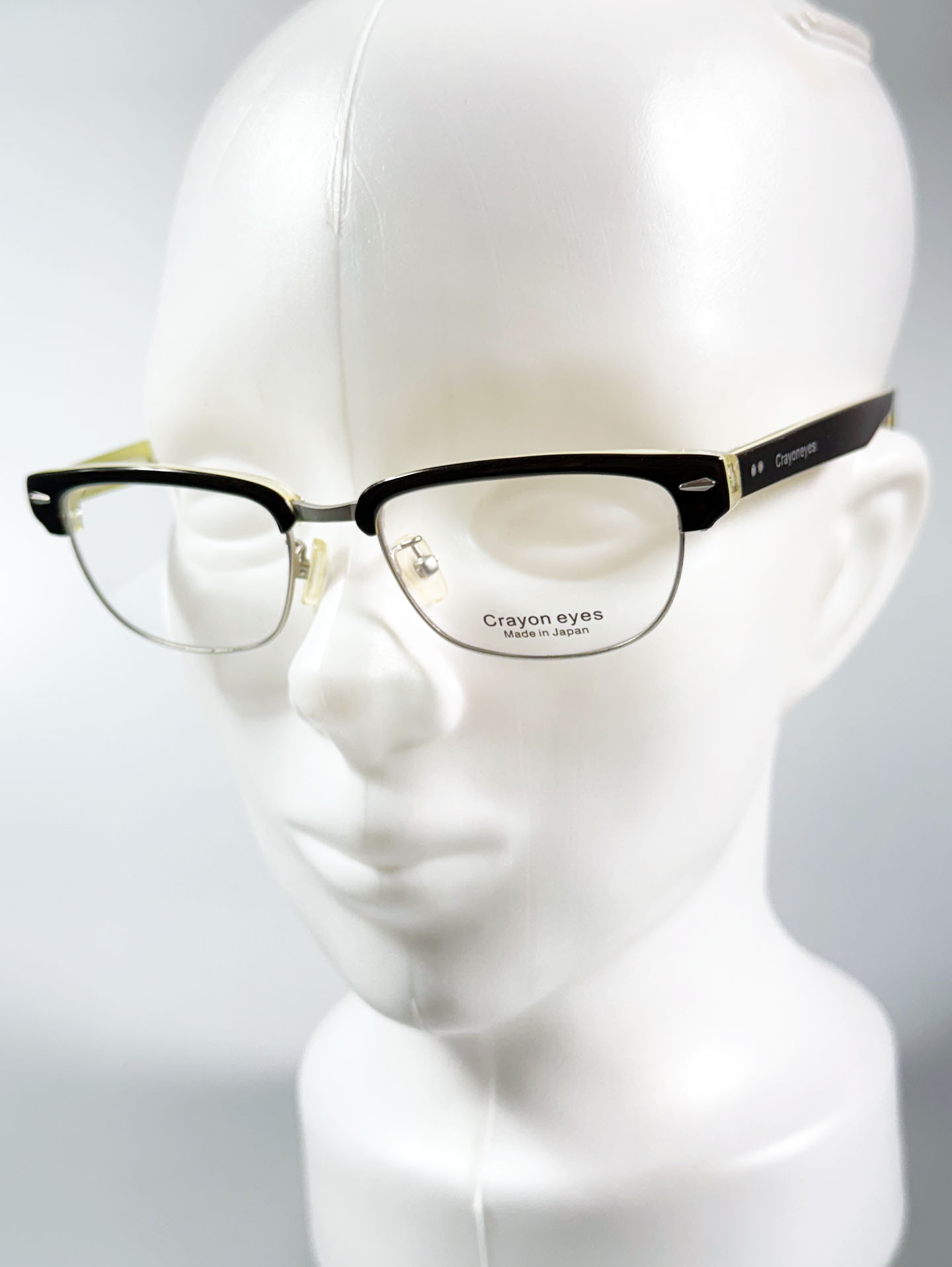 CRAYON EYES Black & Lime Browline Square Combination Frame Glasses