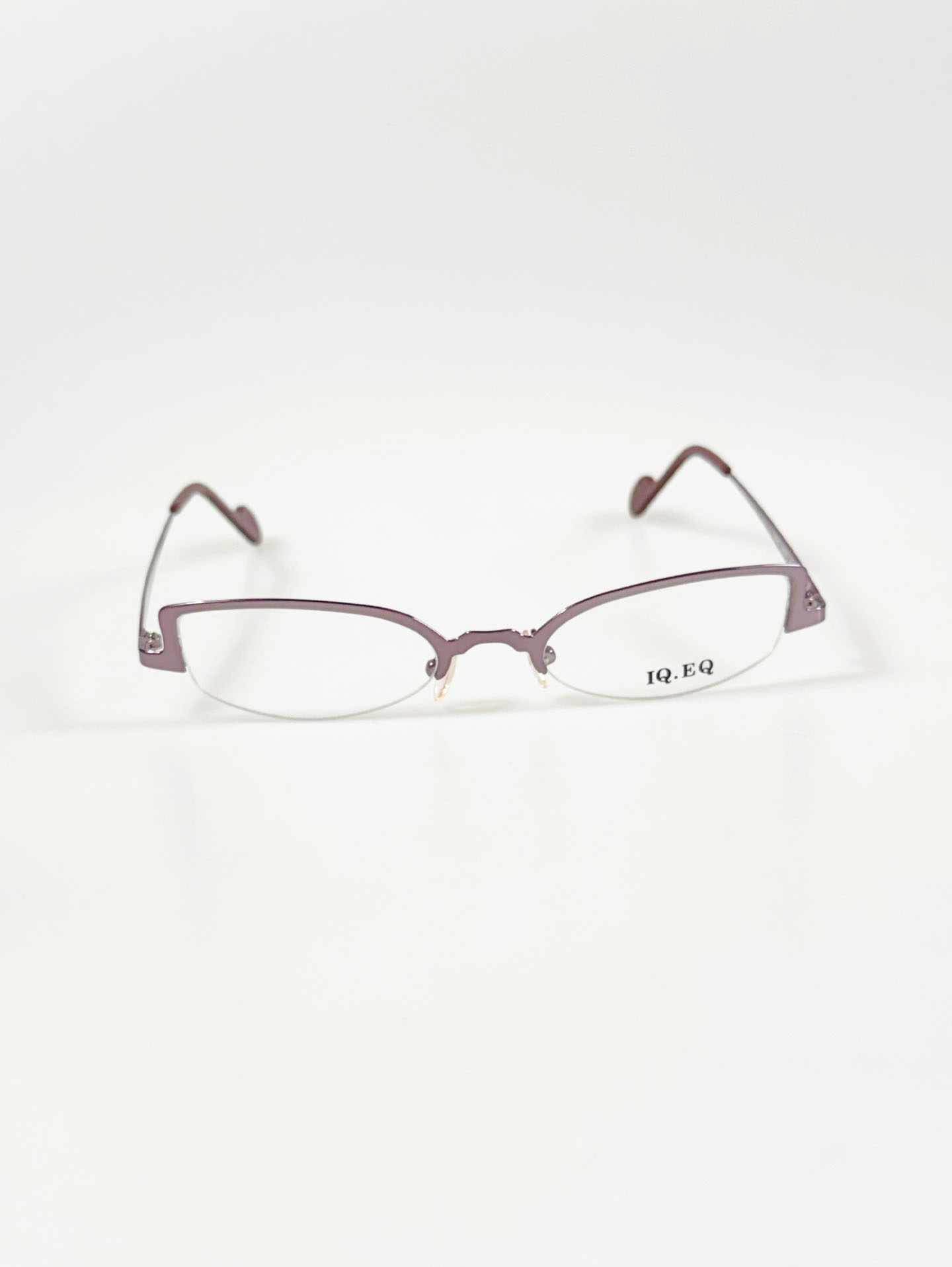 IQ.EQ Purple Semi-Cat Eye Half-Rim Metal Frame Glasses