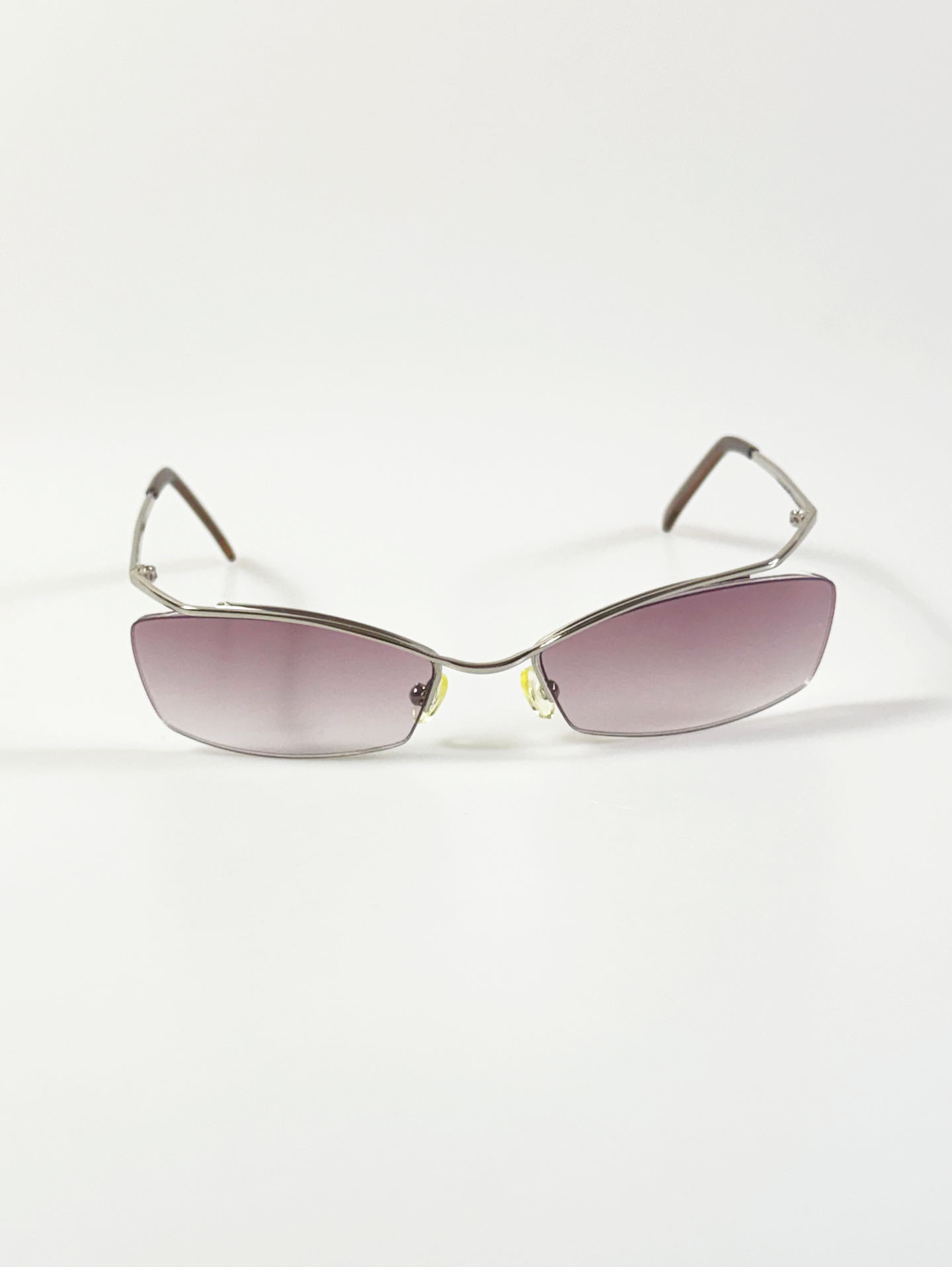 CAPRIO Semi-Rimless Square Metal Tint Sunglasses