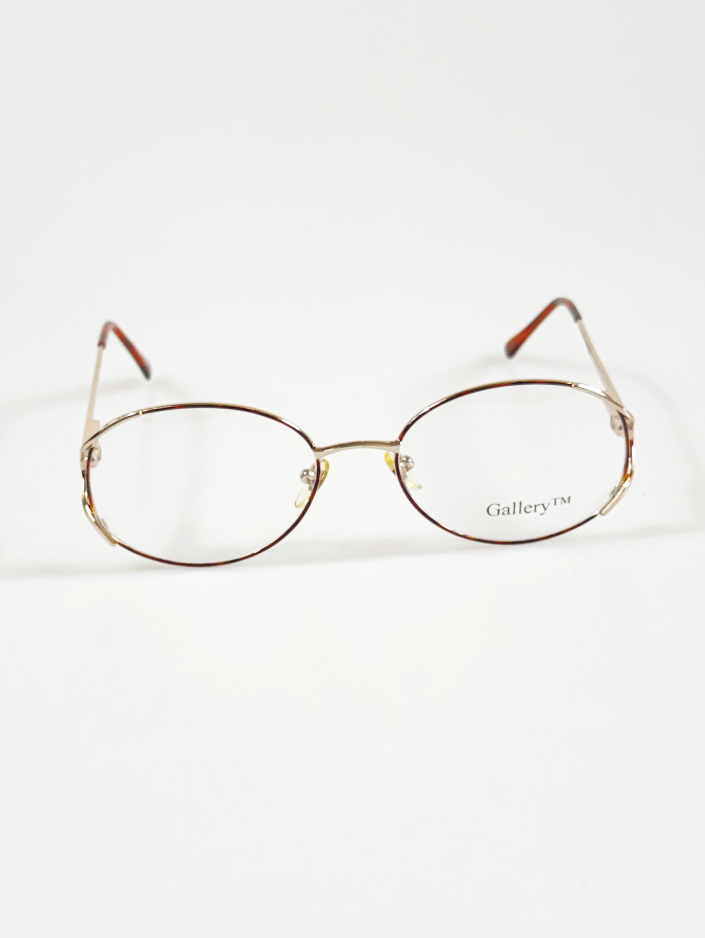 90's GALLERY Gold & Tortoishell Oval Metal Frame Glasses