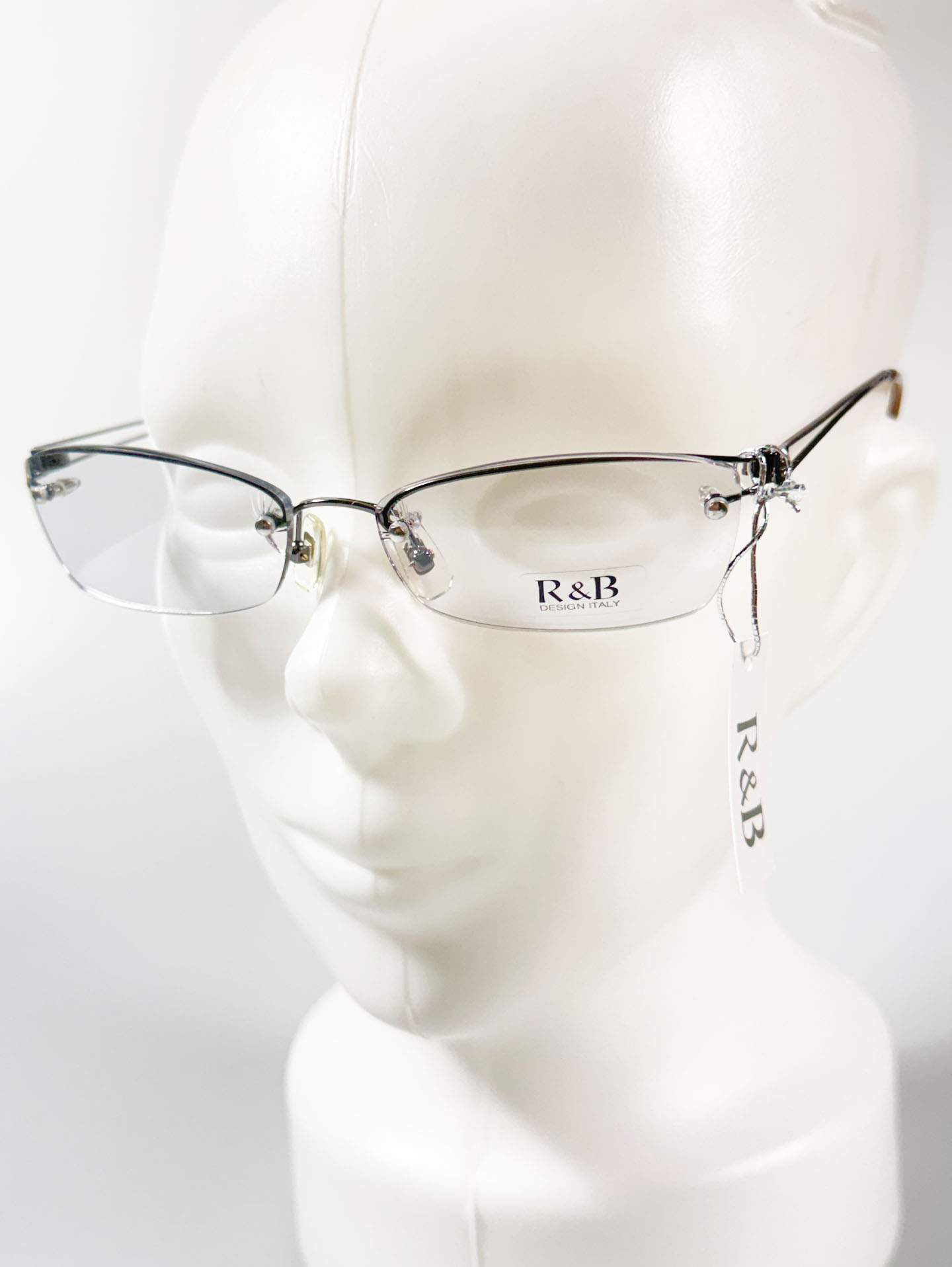 R&B Eywear Semi-Rimless Square Metal Frame Glasses