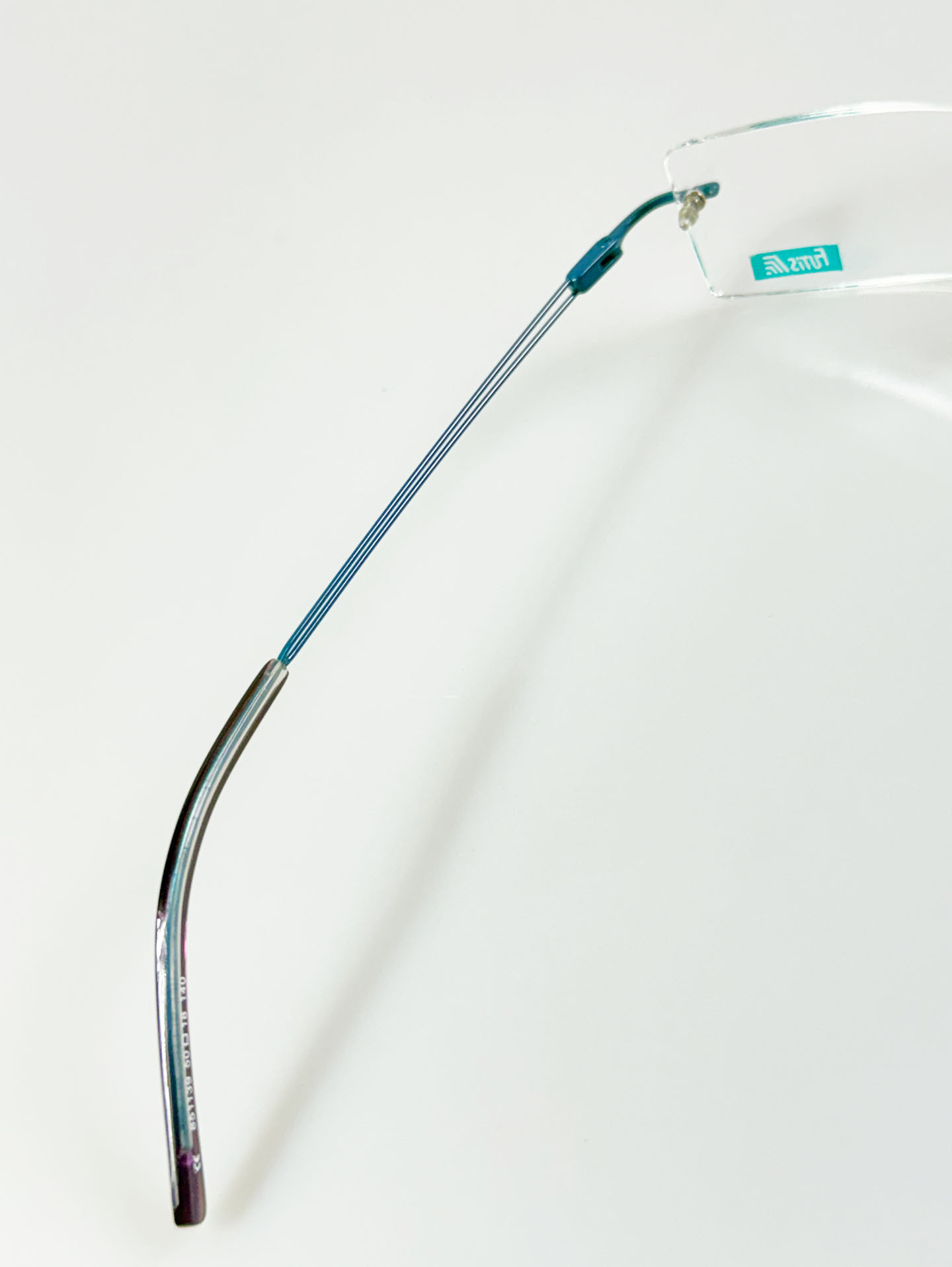 90's FUTIS Blue Rimless Square Metal Glasses