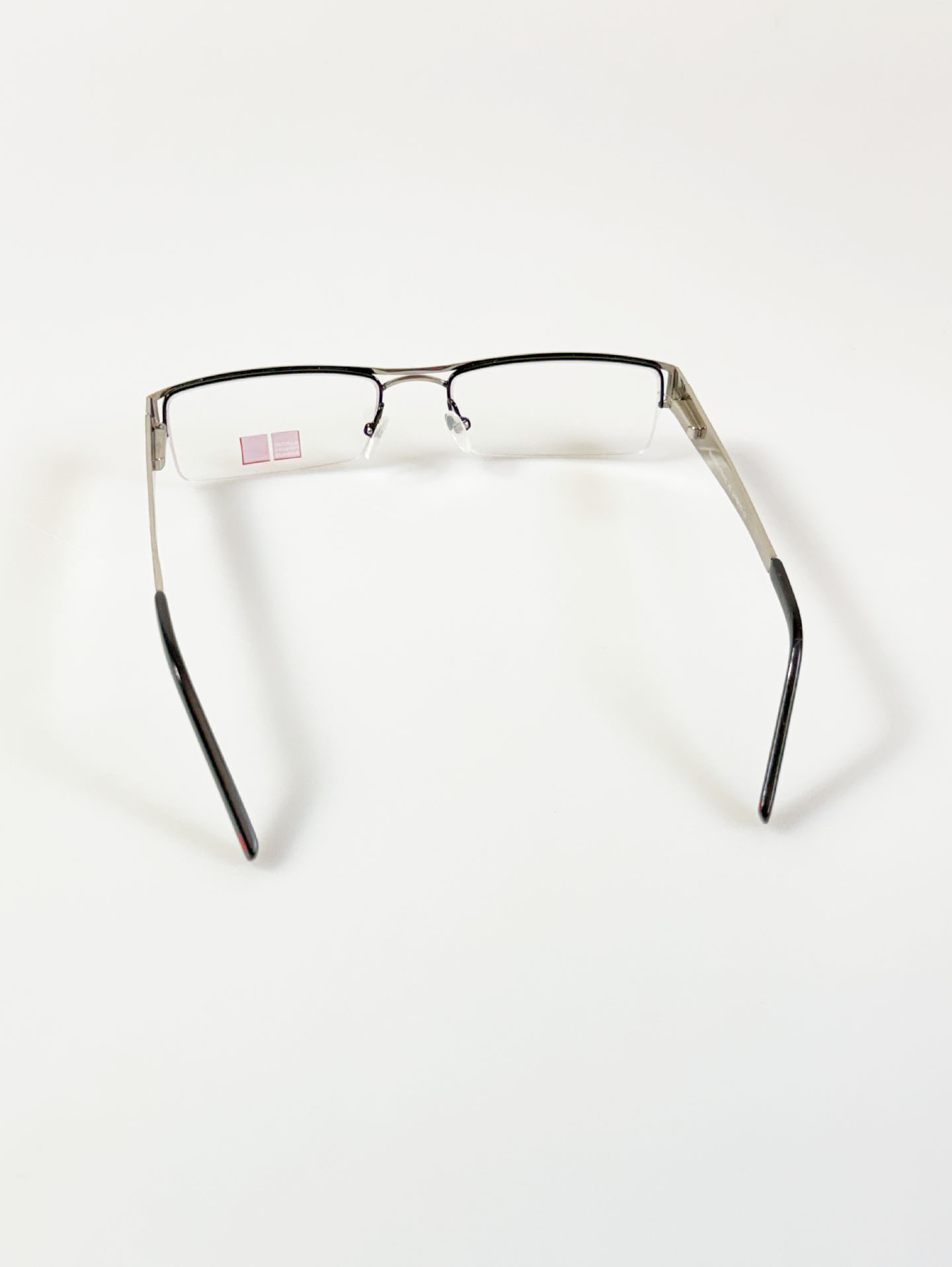 MARITHÉ + FRANÇOIS GIRBAUD Silver Semi-Rimless Square Metal Frame Glasses