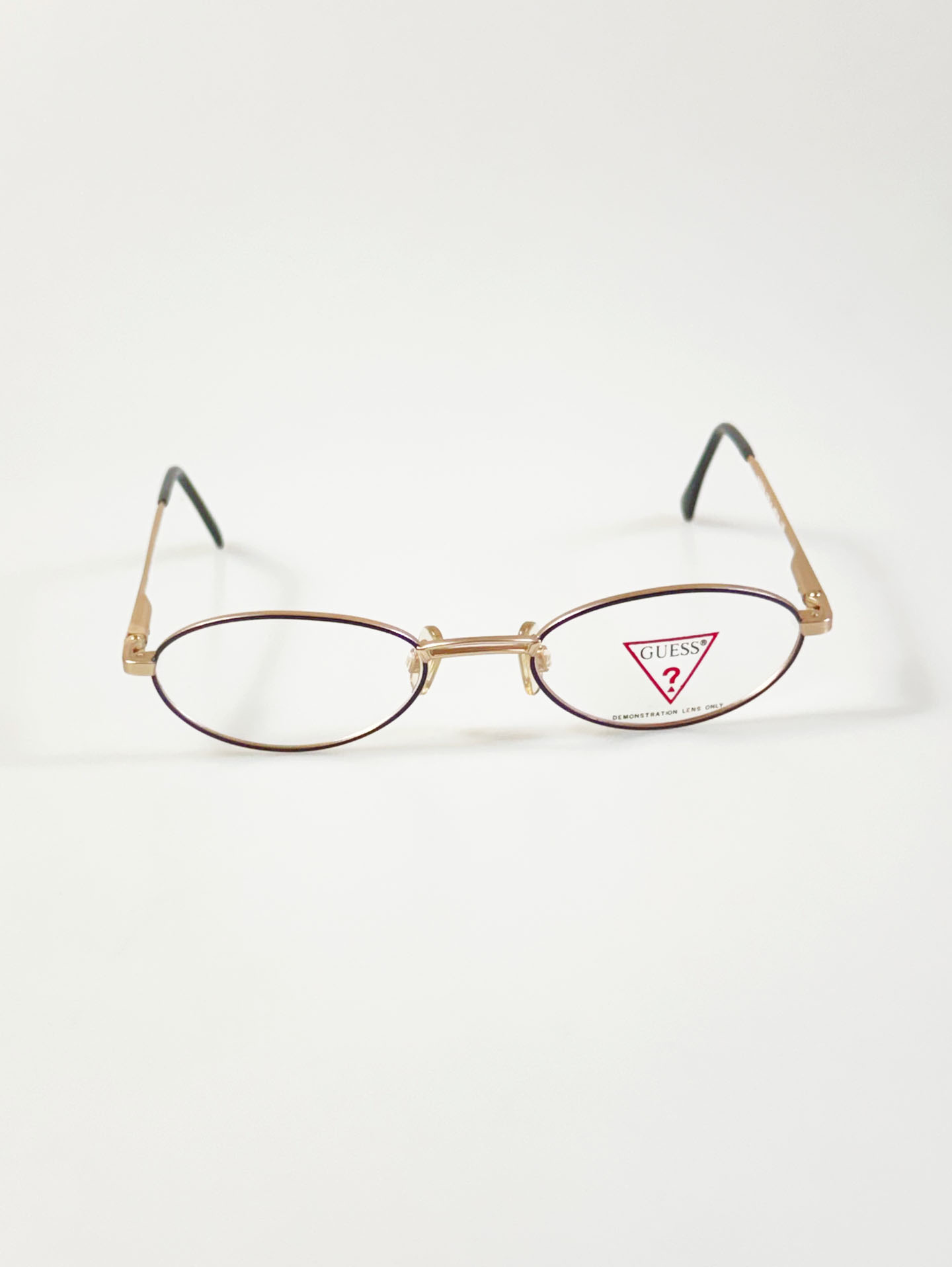 GUESS Matte Gold Slim Oval Metal Glasses