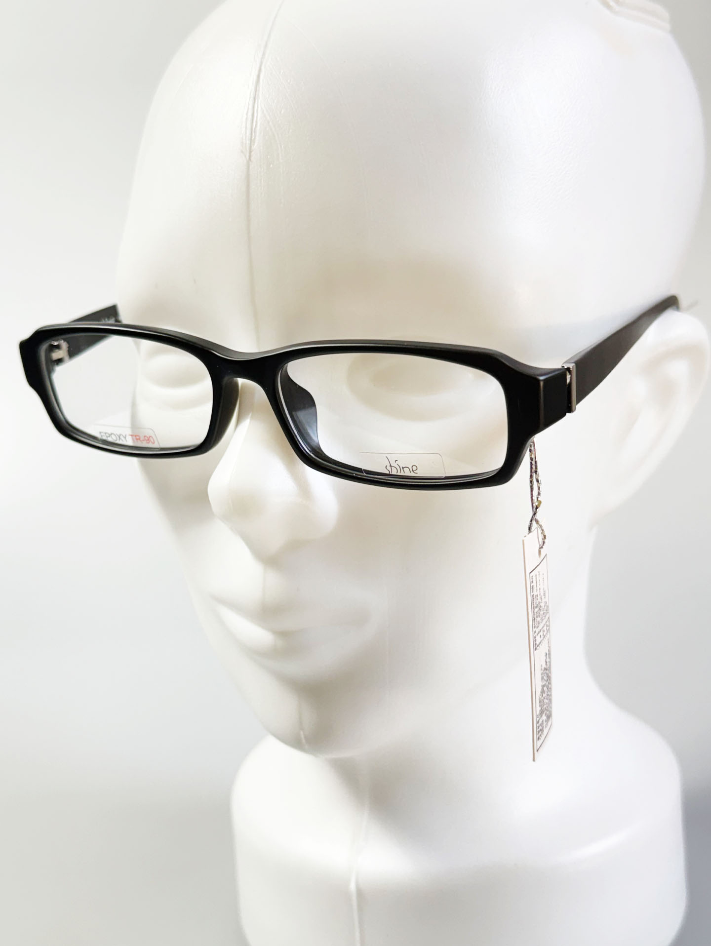 SHINE Matte Black Square Horn-Rim Glasses