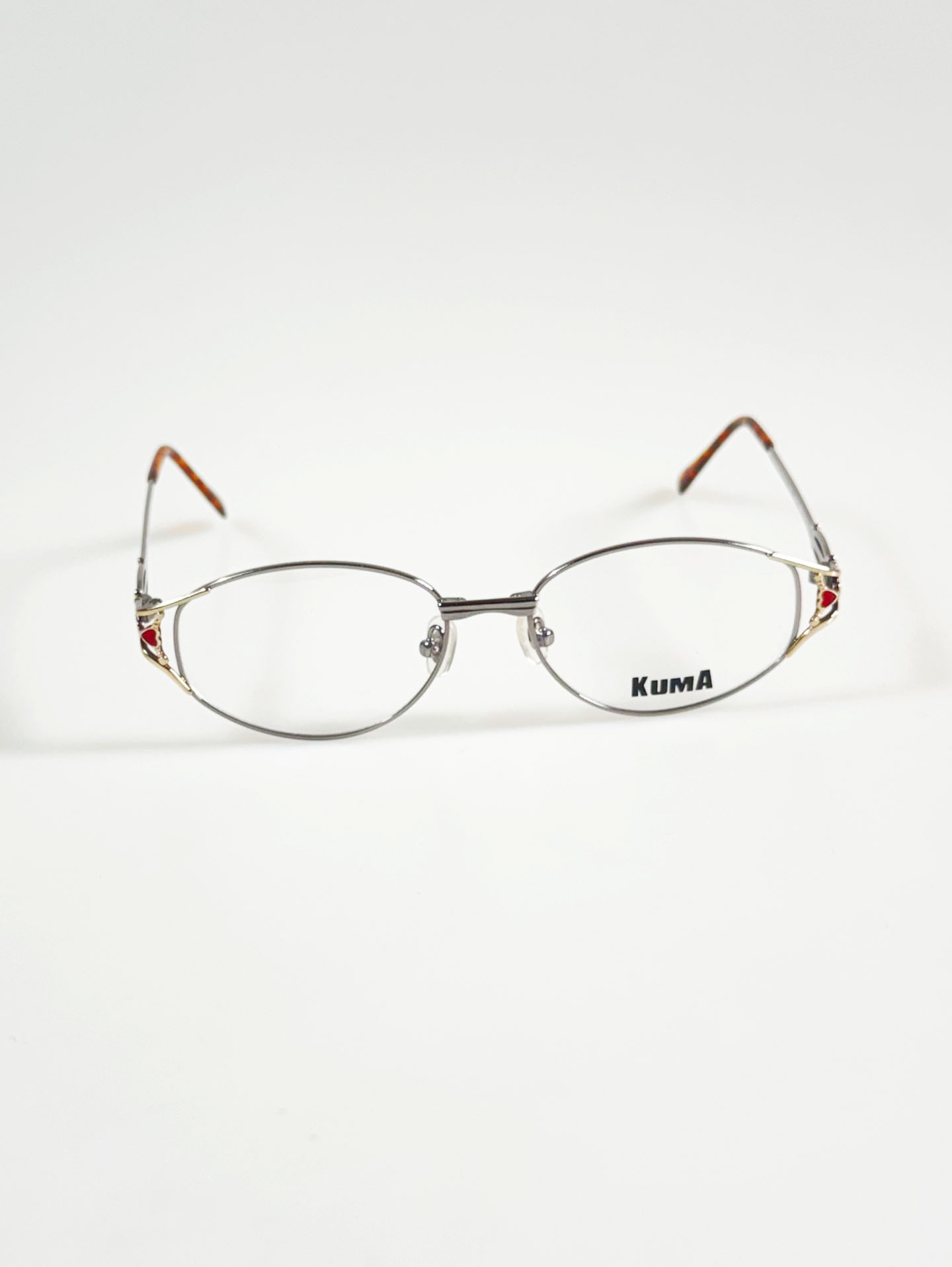 KUMA Dark Silver Slim Oval Metal Glasses