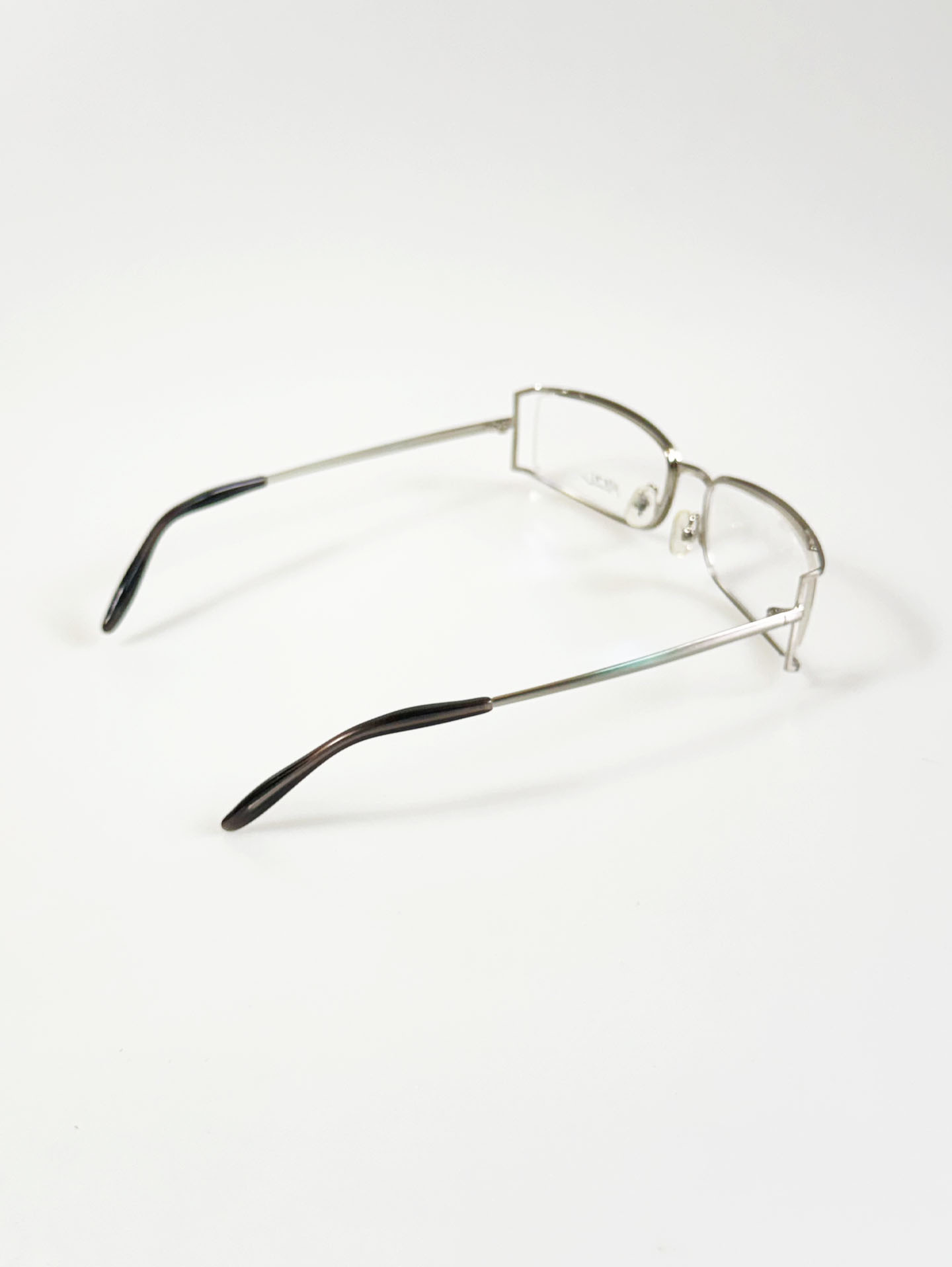 MOOL EYEWEAR Silver Slim Square Metal Frame Glasses