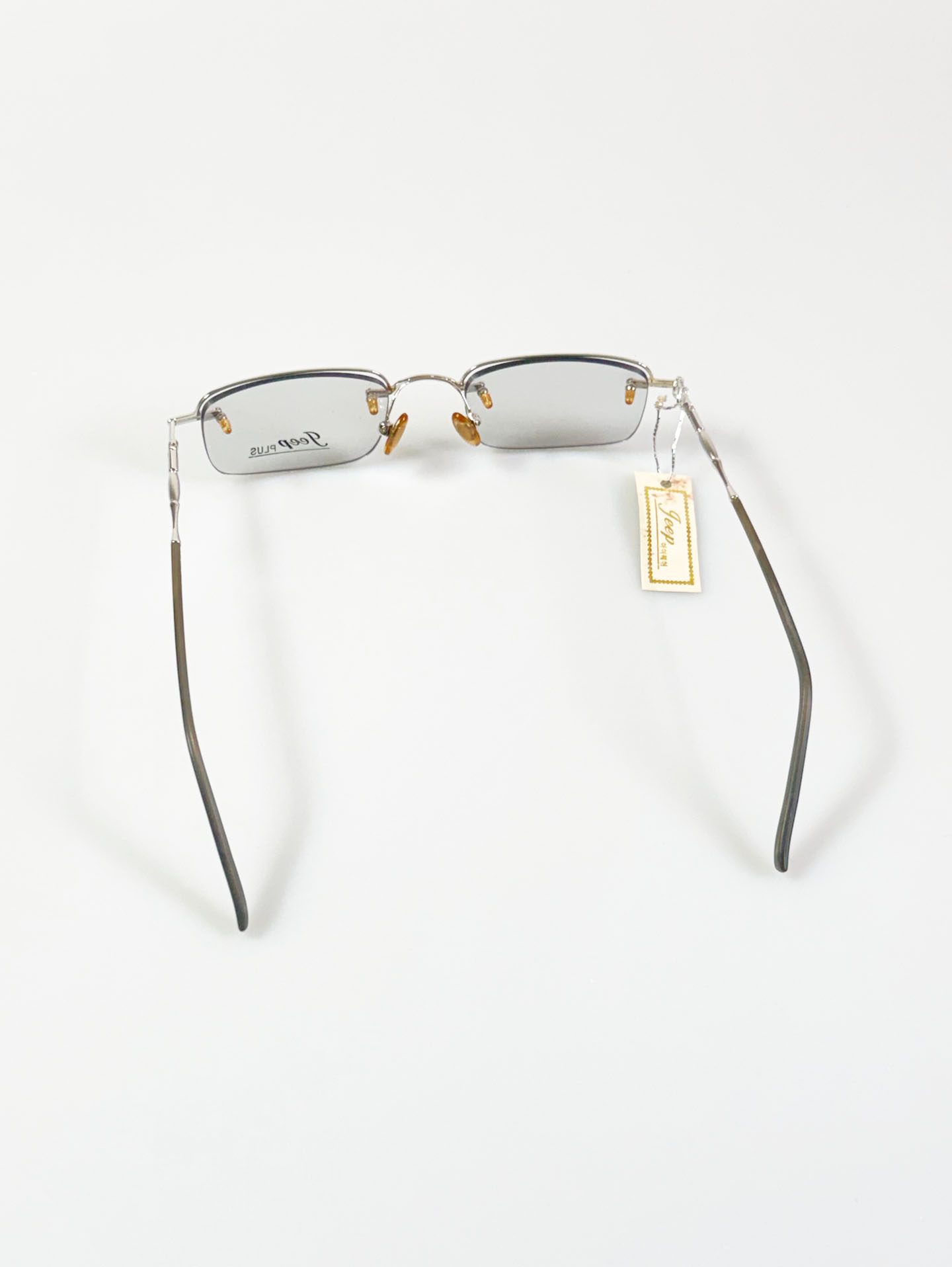 Jeep Silver Square Semi-Rimless Metal Frame Glasses