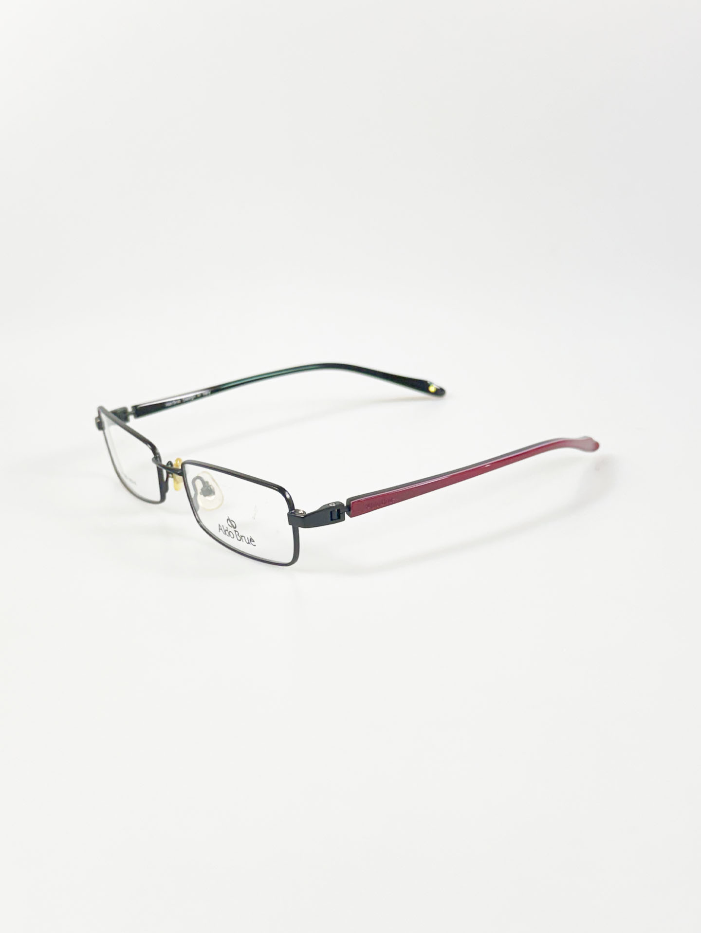 Aldo Brue Black Slim Square Metal Glasses
