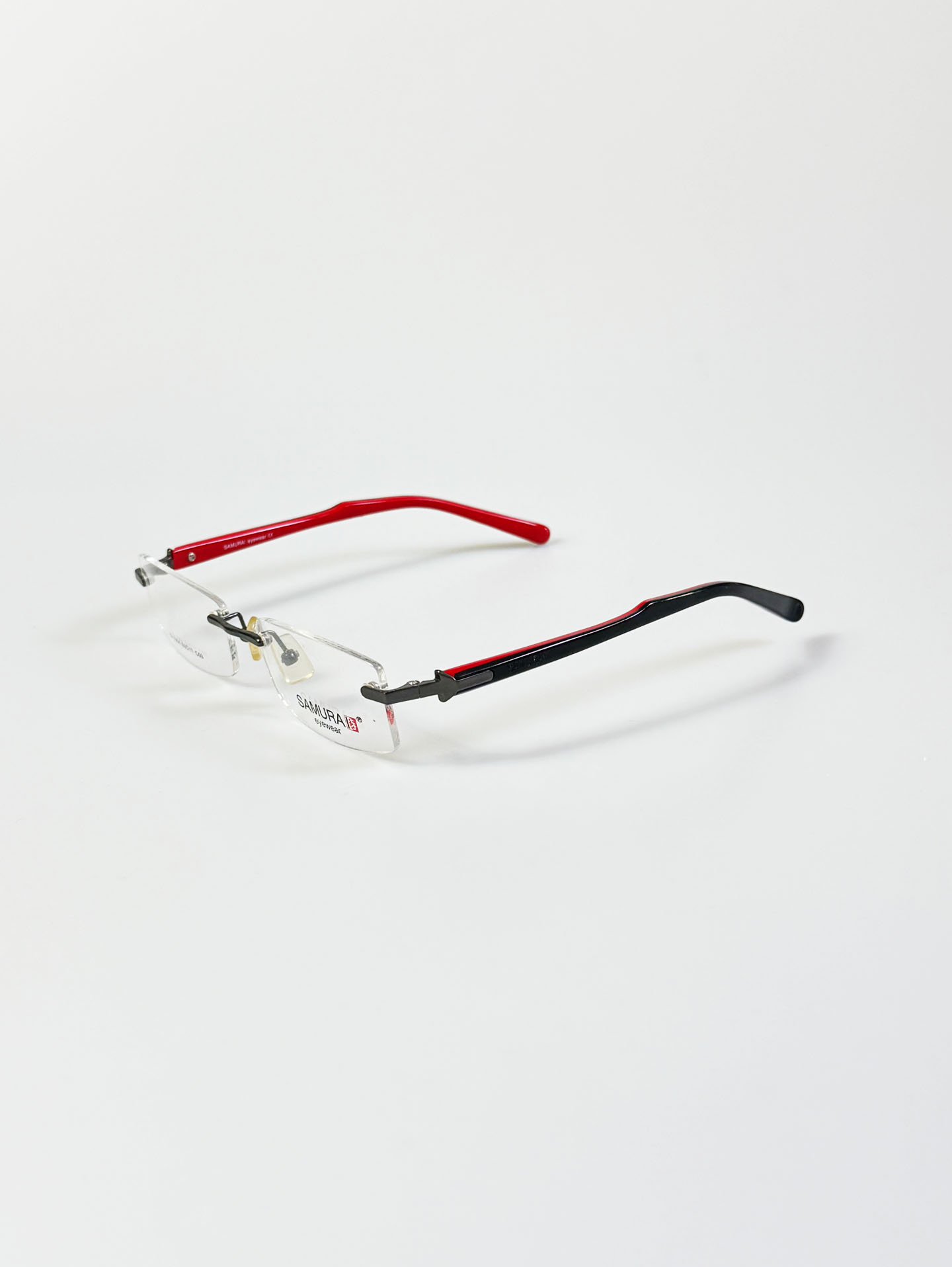SAMURAI Eyewear Rimless Square Titanium Metal Frame Glasses