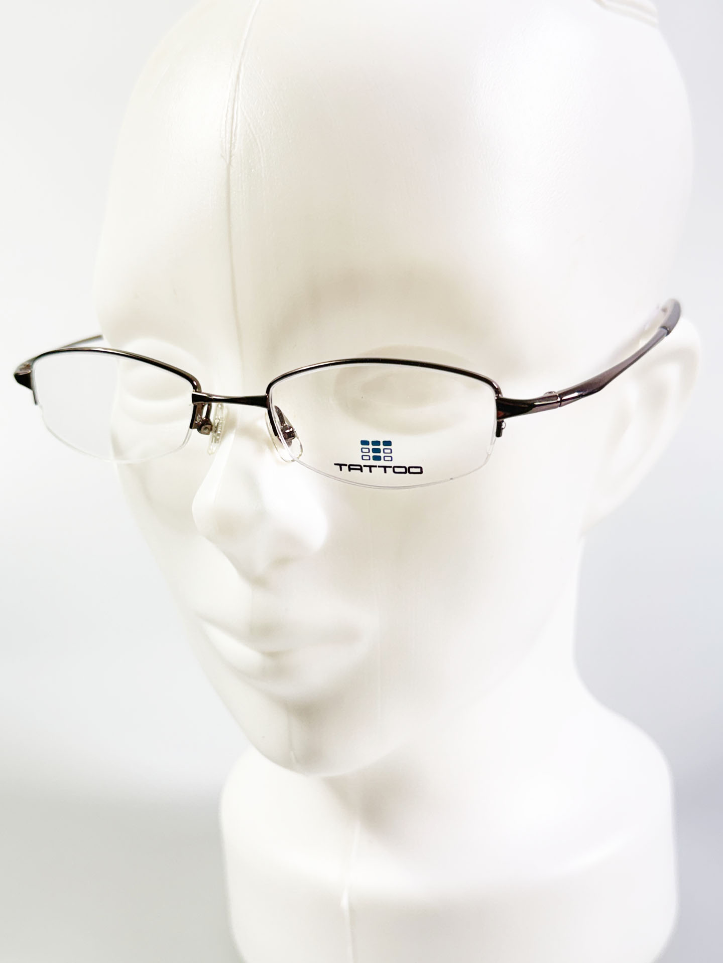 TATTOO Bronze Half-Rim Square Metal Glasses