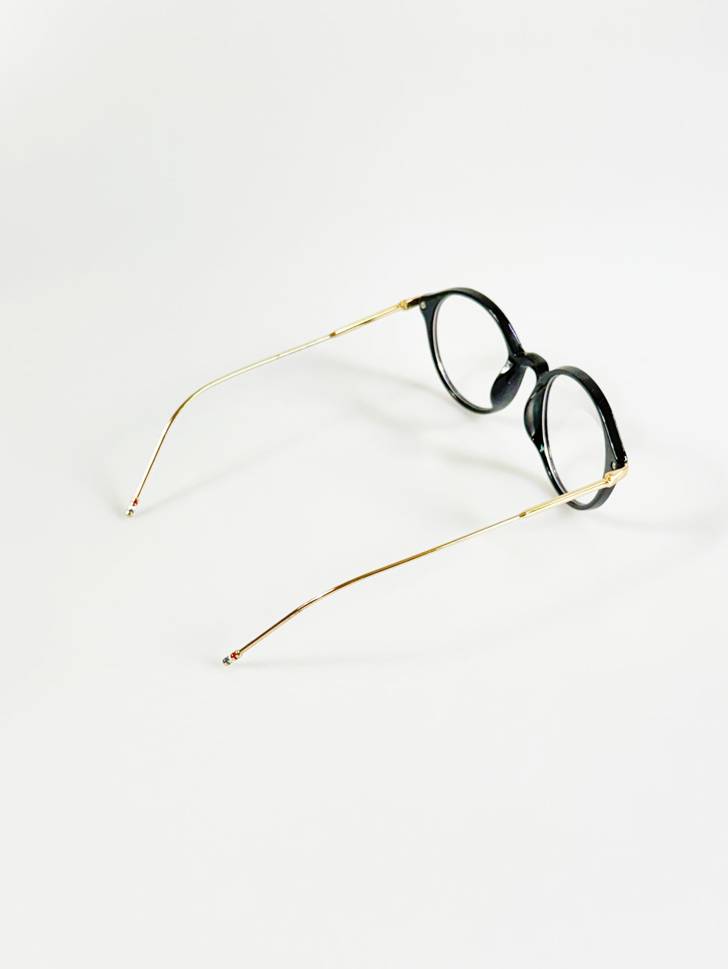 Black Round Acetate & Gold Metal Combi Glasses