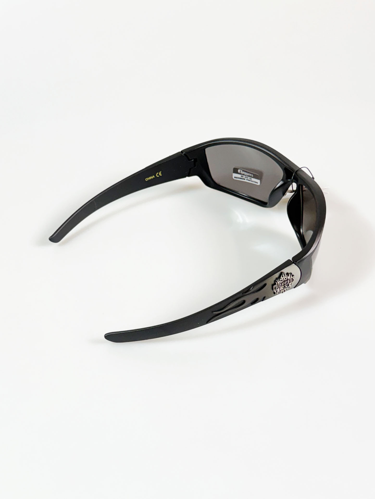 CHOPPERS Wraparound Matte Black Square Frame Sunglasses