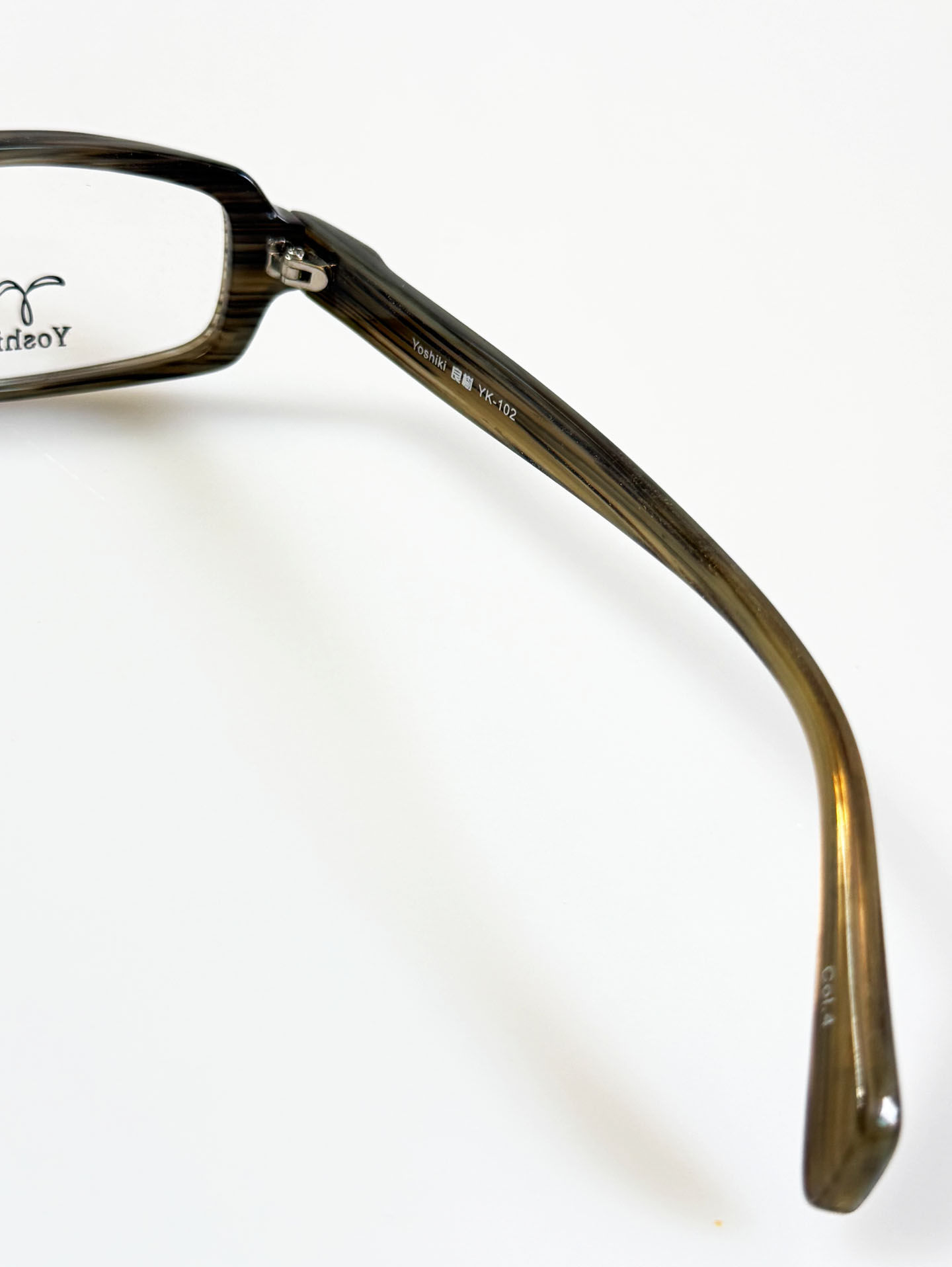 YOSHIKI Smoky Gray Marble Square Horn-Rim Glasses