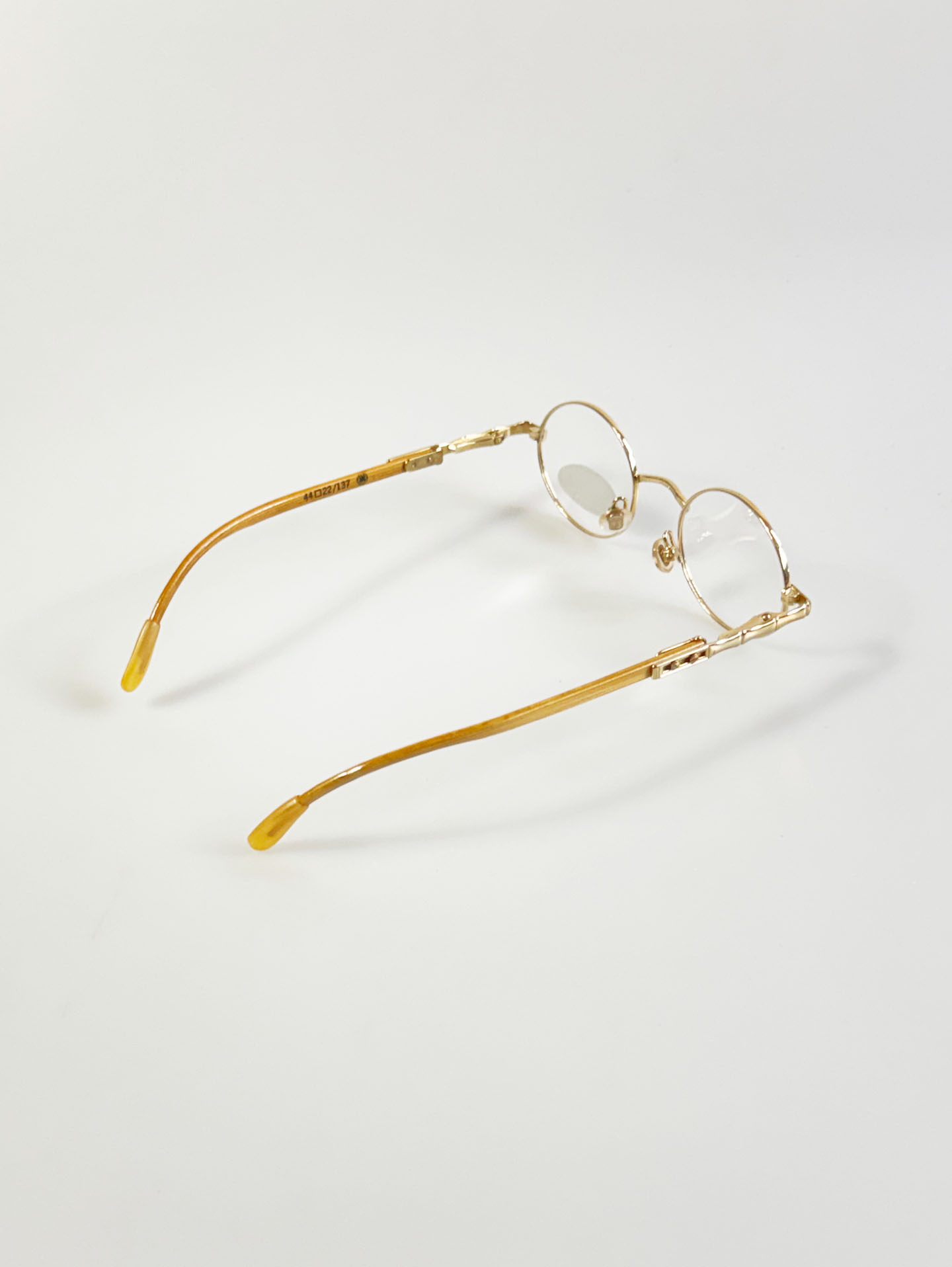 90's KO BO Bamboo Temple Oval Gold Metal Frame Glasses