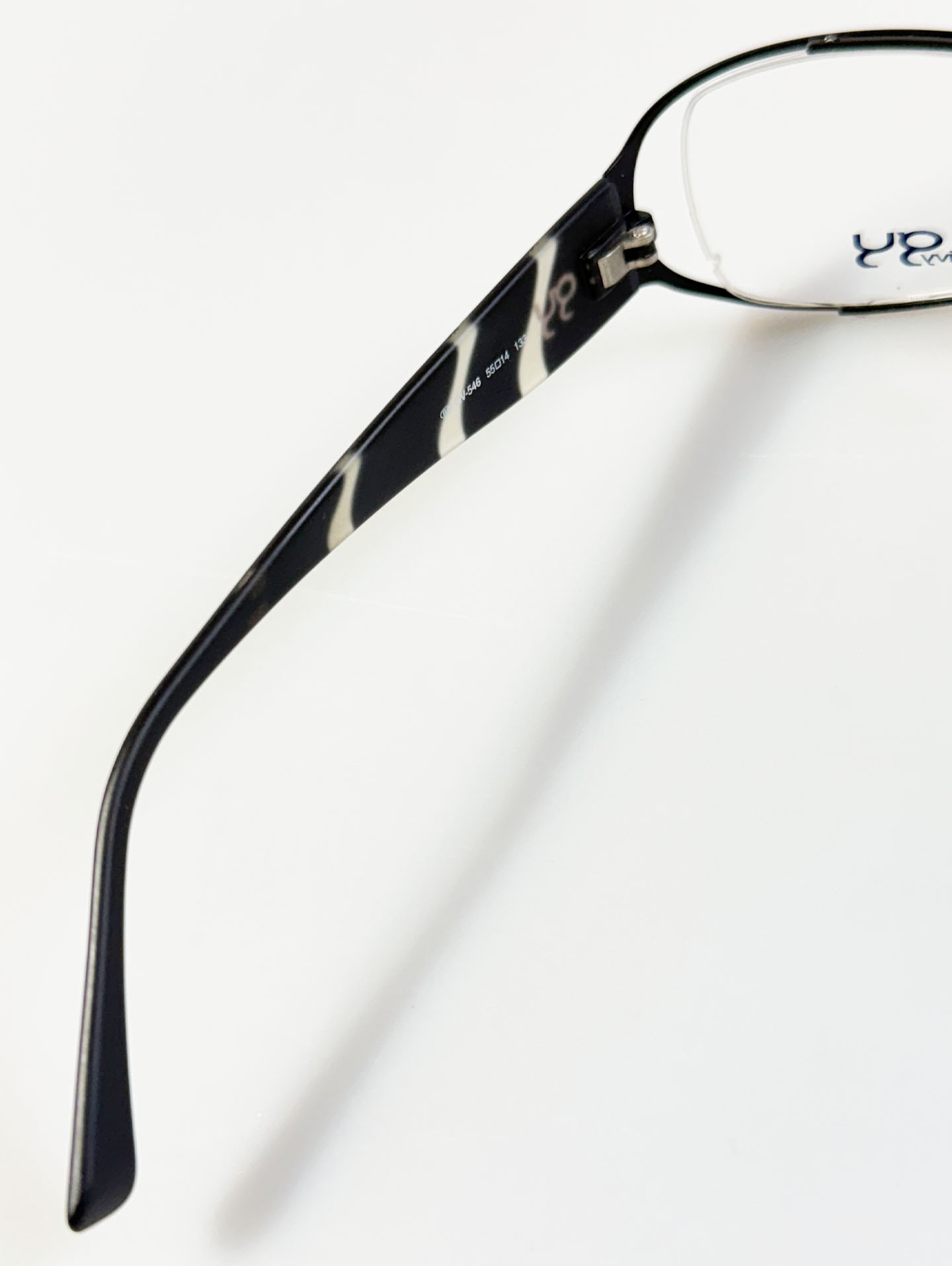 GIVY Black Slim Square Metal Frame Glasses