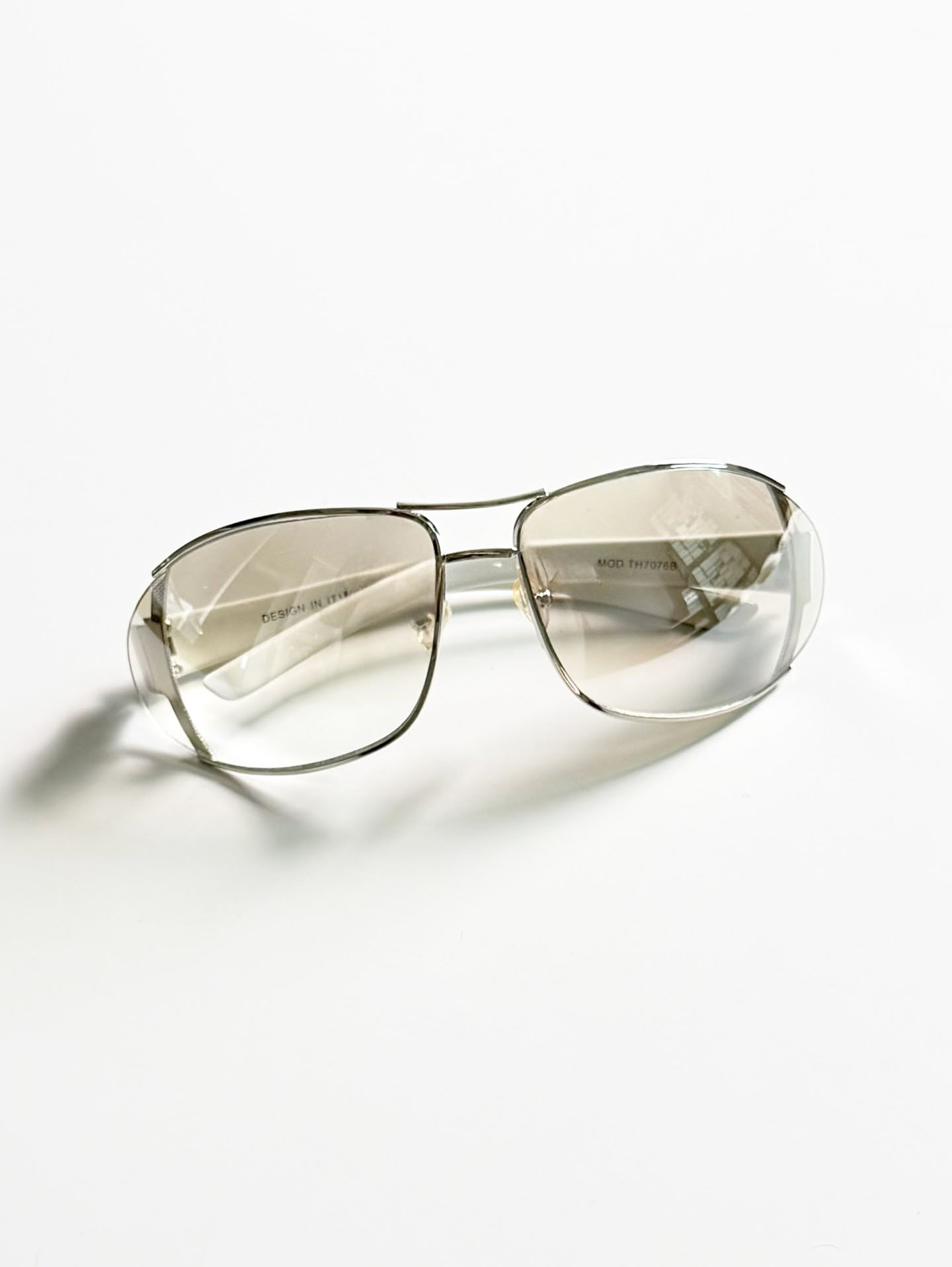 Aviator Semi-Rimless Metal Tint Sunglasses
