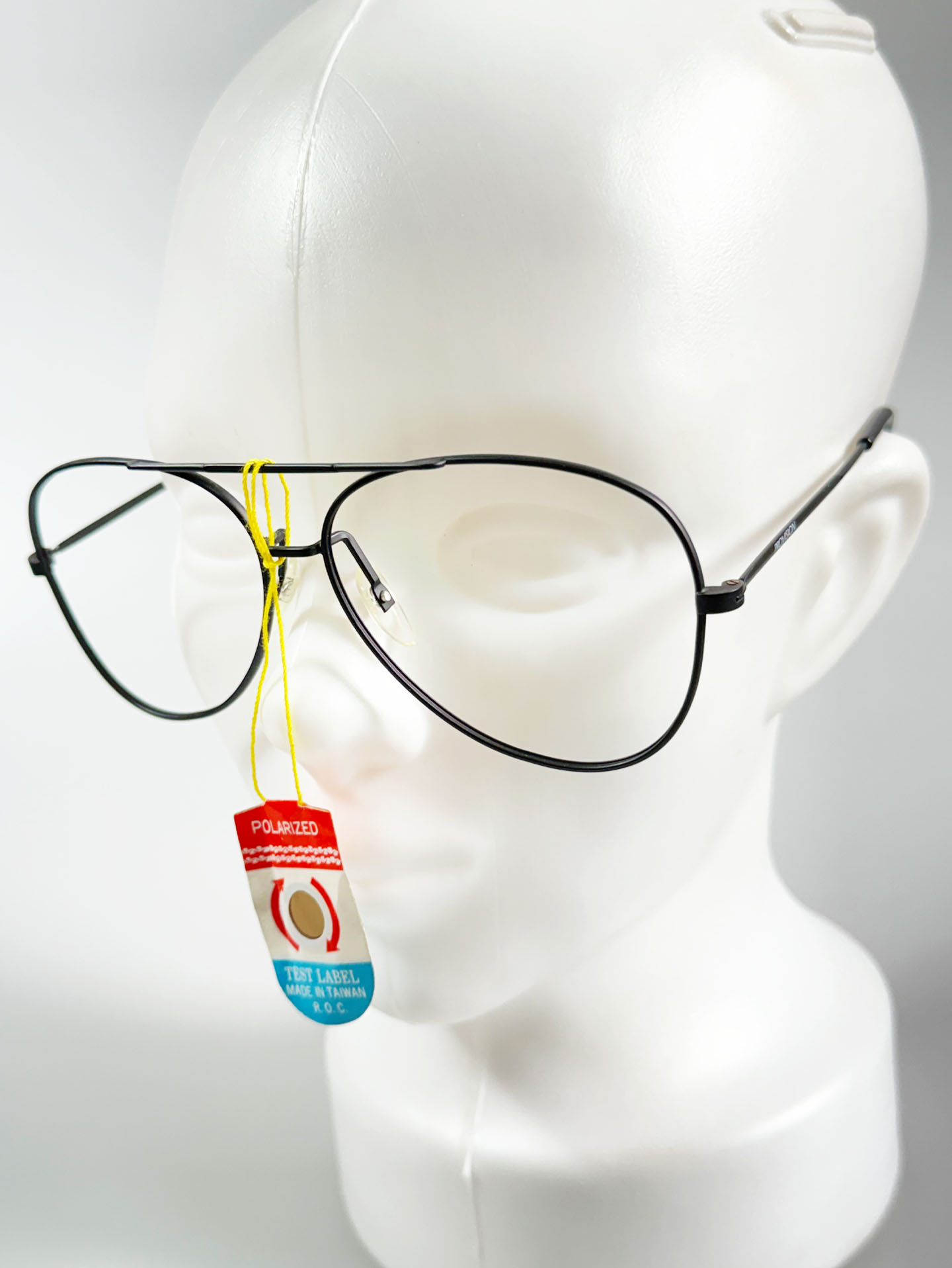 90's PROVISION Black Double-Bridge Aviator Metal Glasses