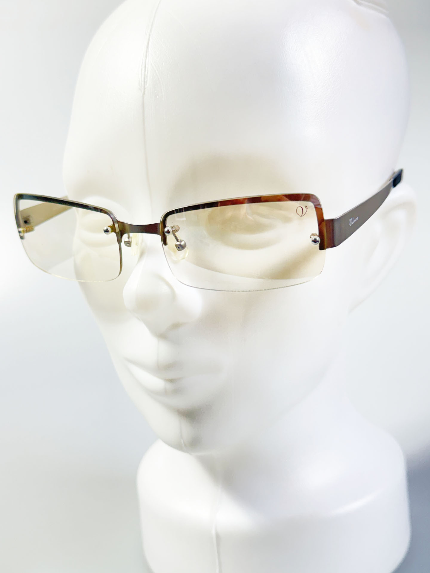 SILVIO VALENCIA Silver Rimless Square Metal Tint Sunglasses