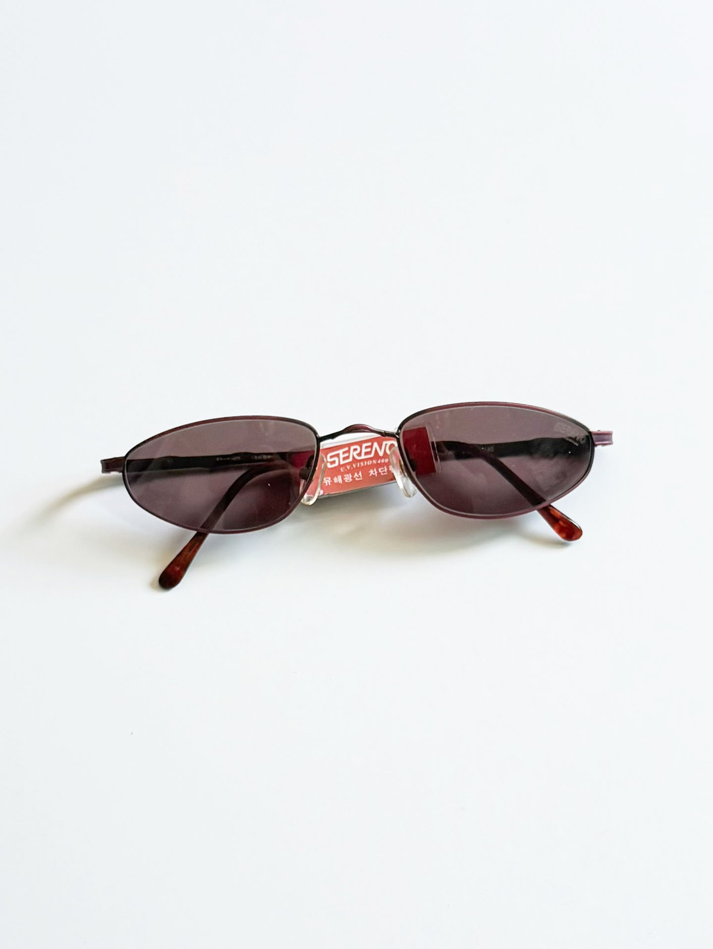90’s SERENO Slim Oval Deep Purple Tone Metal Sunglasses
