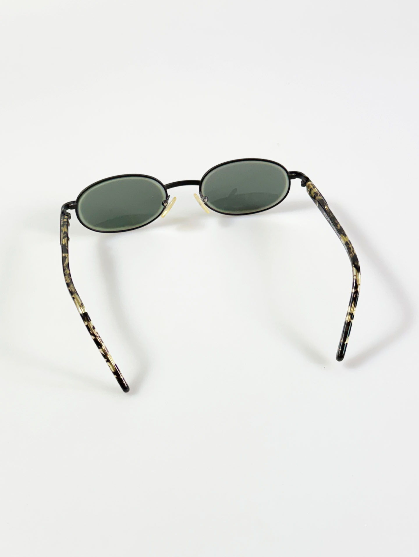90's XOOR Black Slim Oval Metal Sunglasses