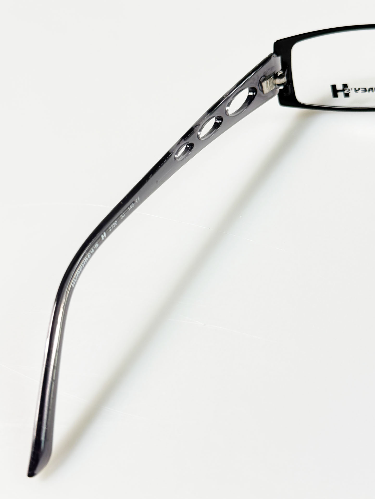 90's HUMPHREY'S Burgundy Cut-Out Slim Square Metal Frame Glasses