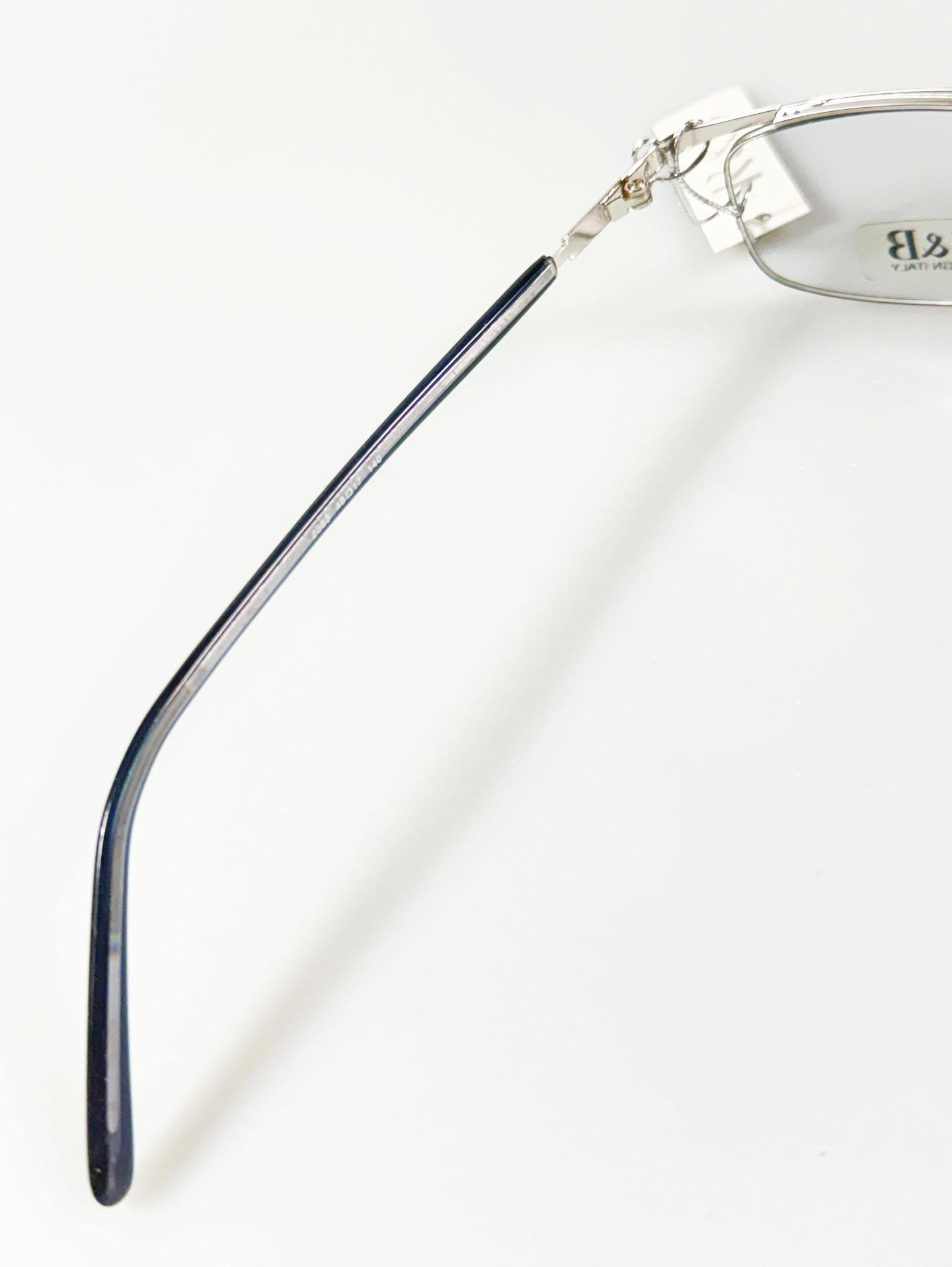 R&B Eywear Silver Semi-Rimless Square Metal Frame Glasses