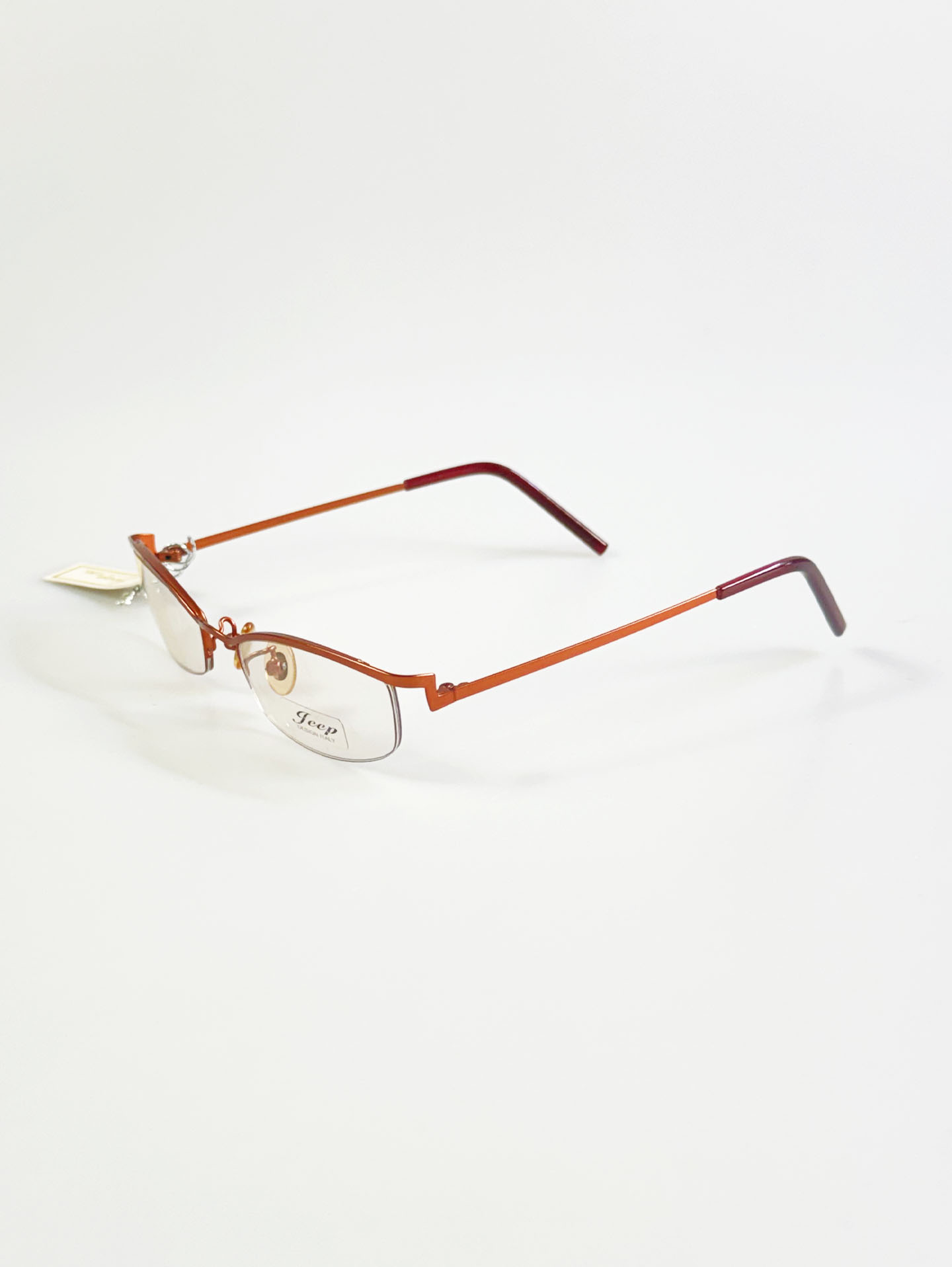 JEEP Orange Half-Rim Square Metal Glasses