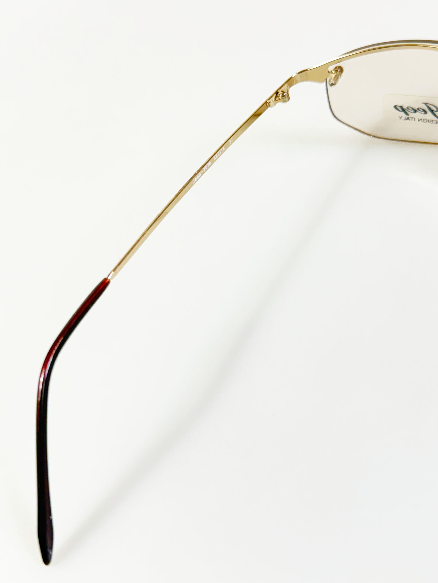 JEEP Gold Half-Rim Square Metal Frame Glasses