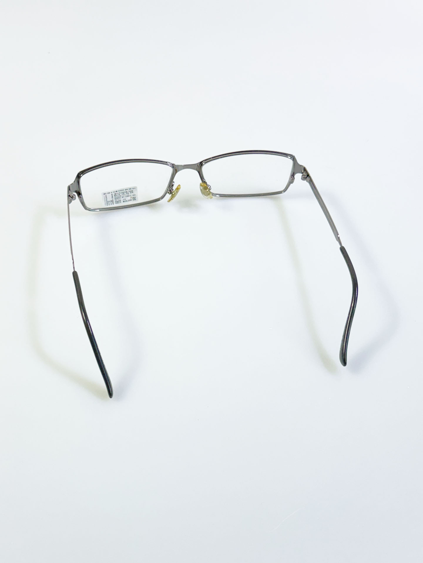 EPILOGUE Dark Silver Slim Square Metal Glasses