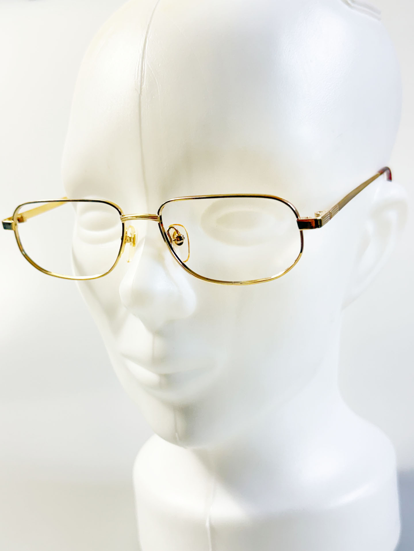 90's TORTOISE Gold Slim Square Metal Frame Glasses