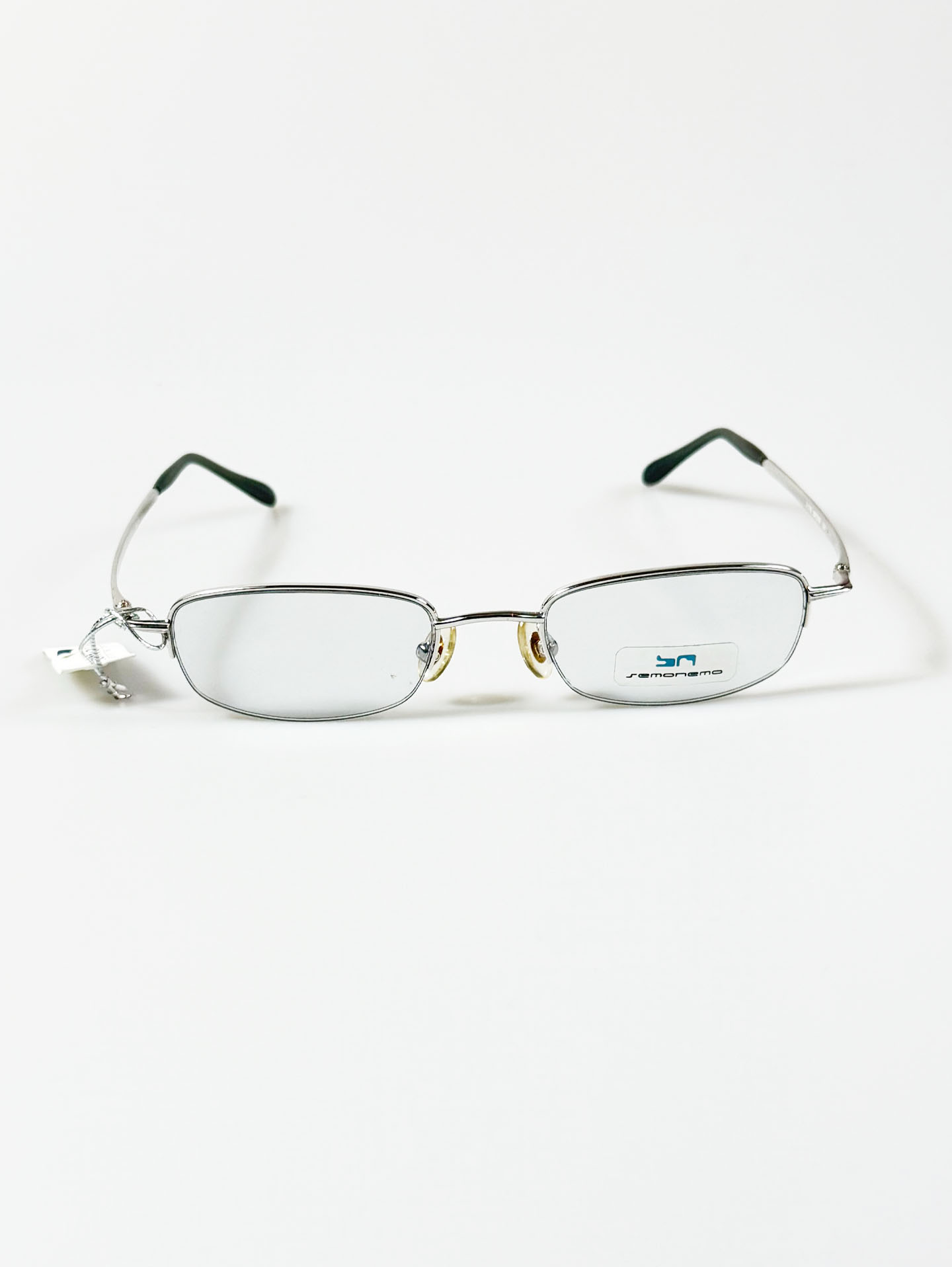 Semoremo Silver Semi-Rimless Square Metal Frame Glasses
