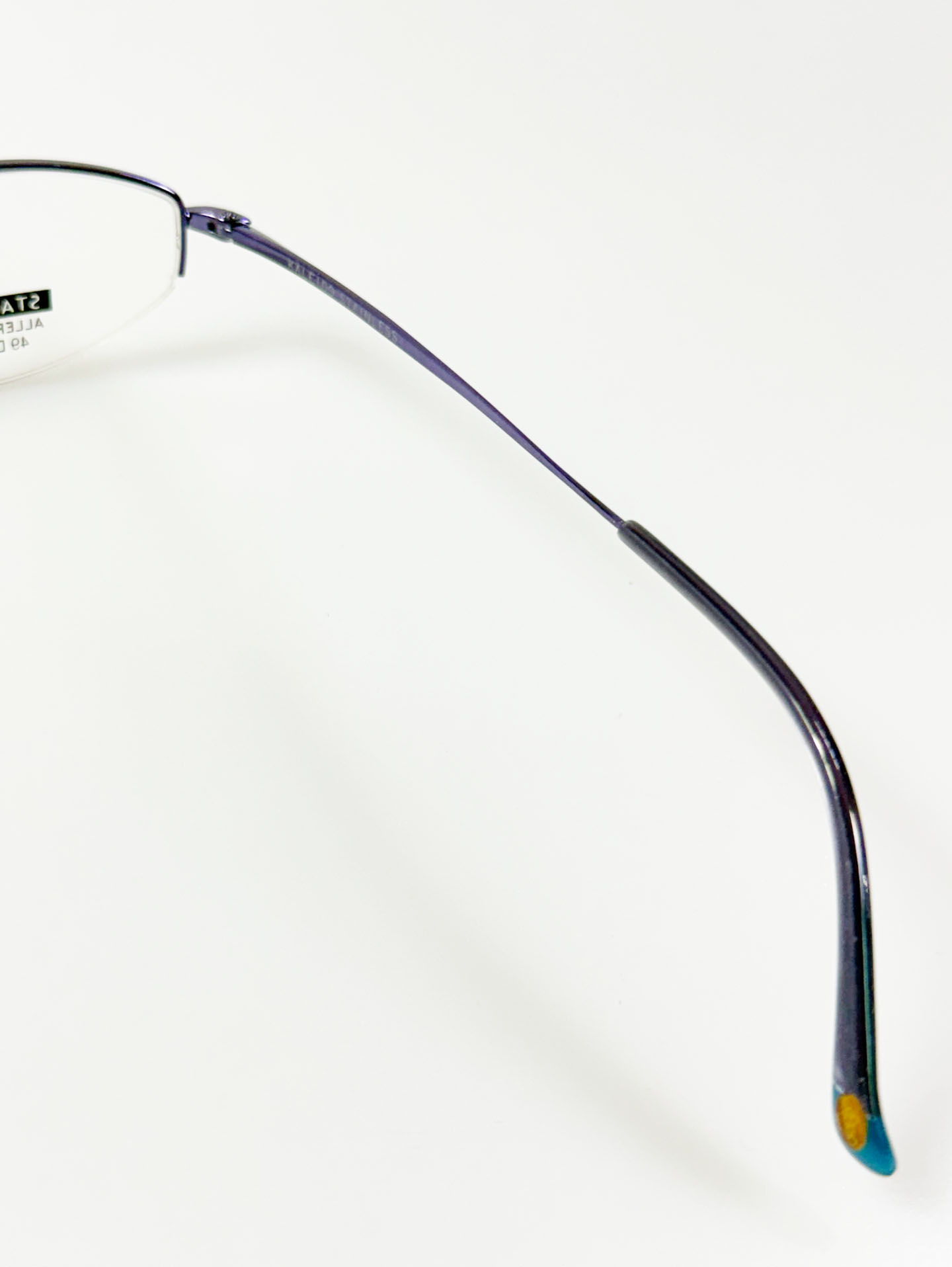 KALEIDO Purple Oval Half-Rim Metal Glasses